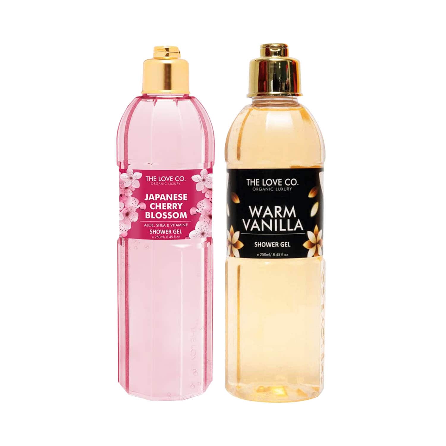 THE LOVE CO. | THE LOVE CO. Japanese Cherry Blossom Shower Gel + Warm Vanilla Shower Gel Pack of 2 Combo