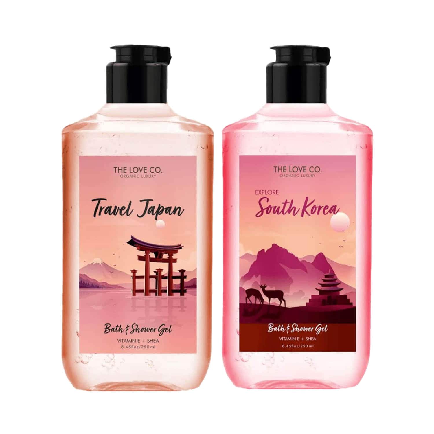 THE LOVE CO. | THE LOVE CO. Travel Japan + South Korea Shower Gel Pack of 2 Combo