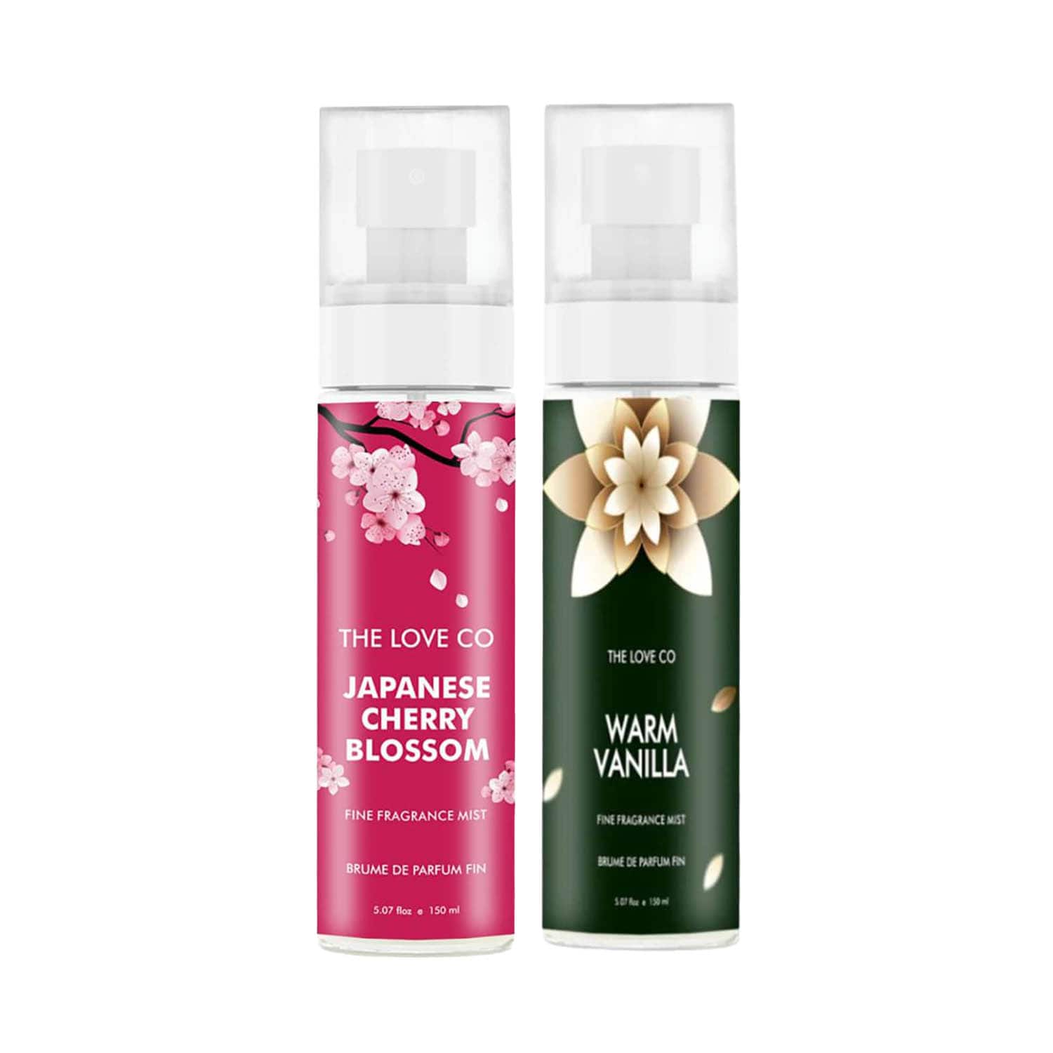 THE LOVE CO. | THE LOVE CO. Cherry Blossom +  Warm Vanilla Body Mist Pack of 2 Combo