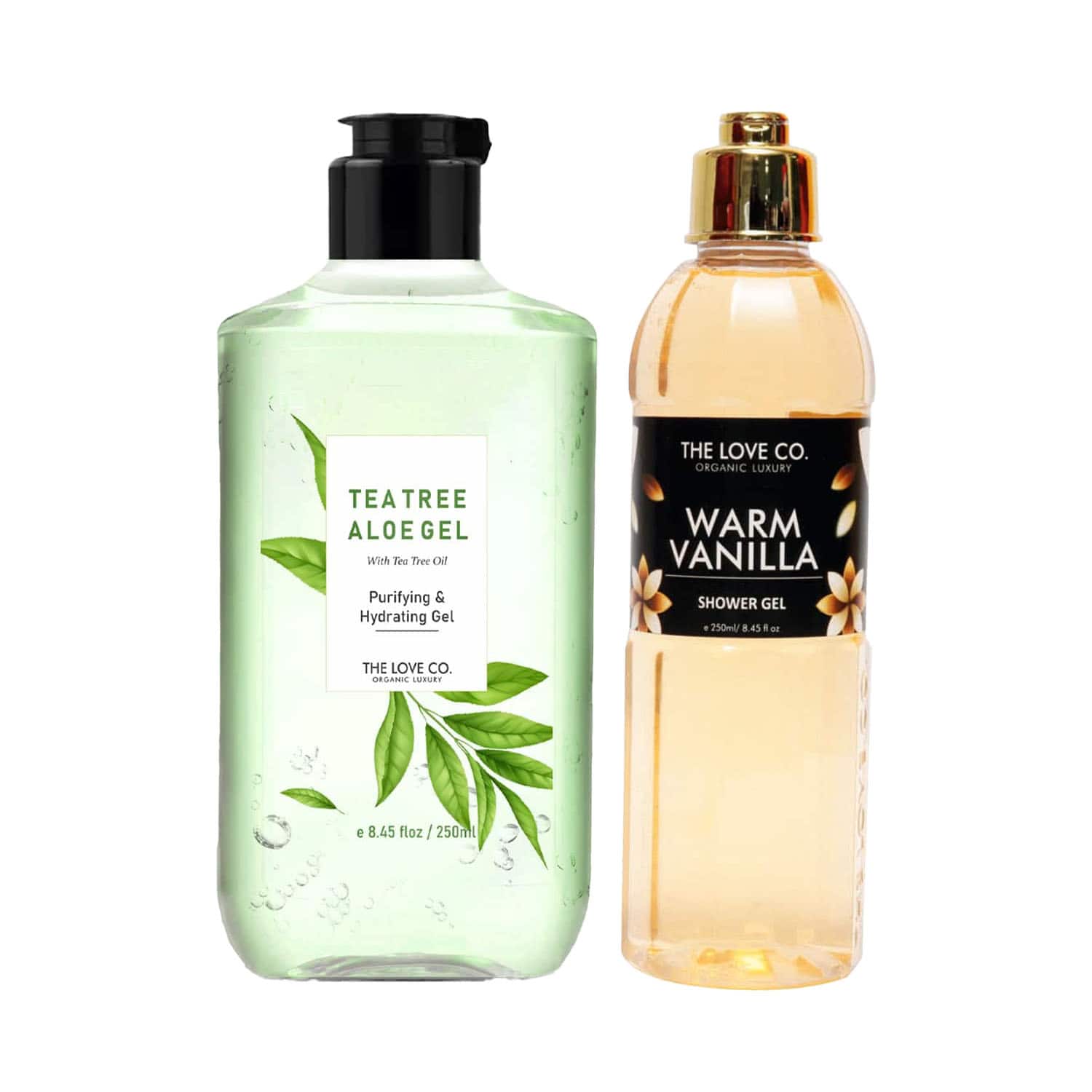 THE LOVE CO. | THE LOVE CO. Warm Vanilla Shower Gel + Tea Tree Gel Pack of 2 Combo