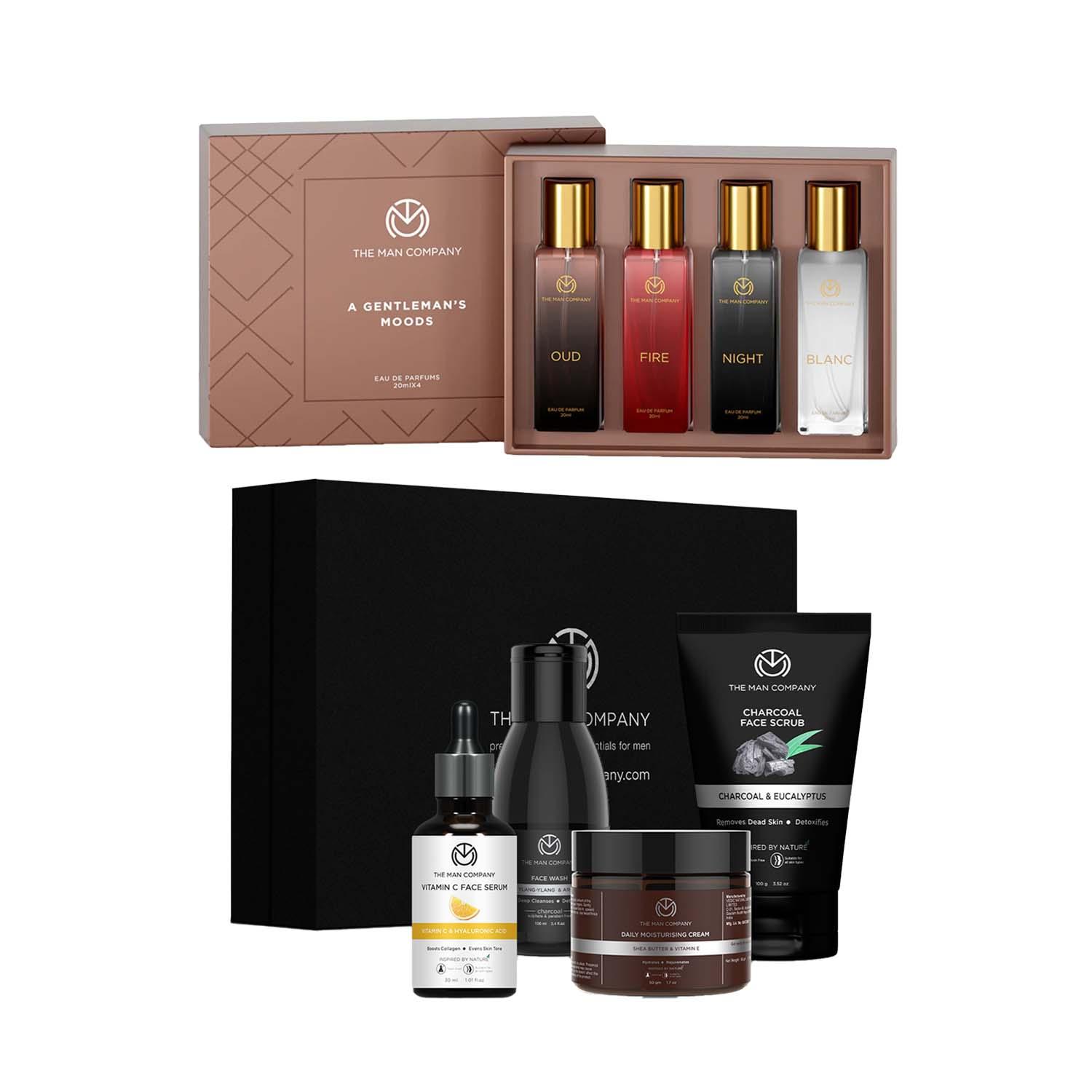 The Man Company | The Man Company Moods Premium Fragrance Gift Set (4 pcs) & Face In Point Gift Set (4 pcs) Combo