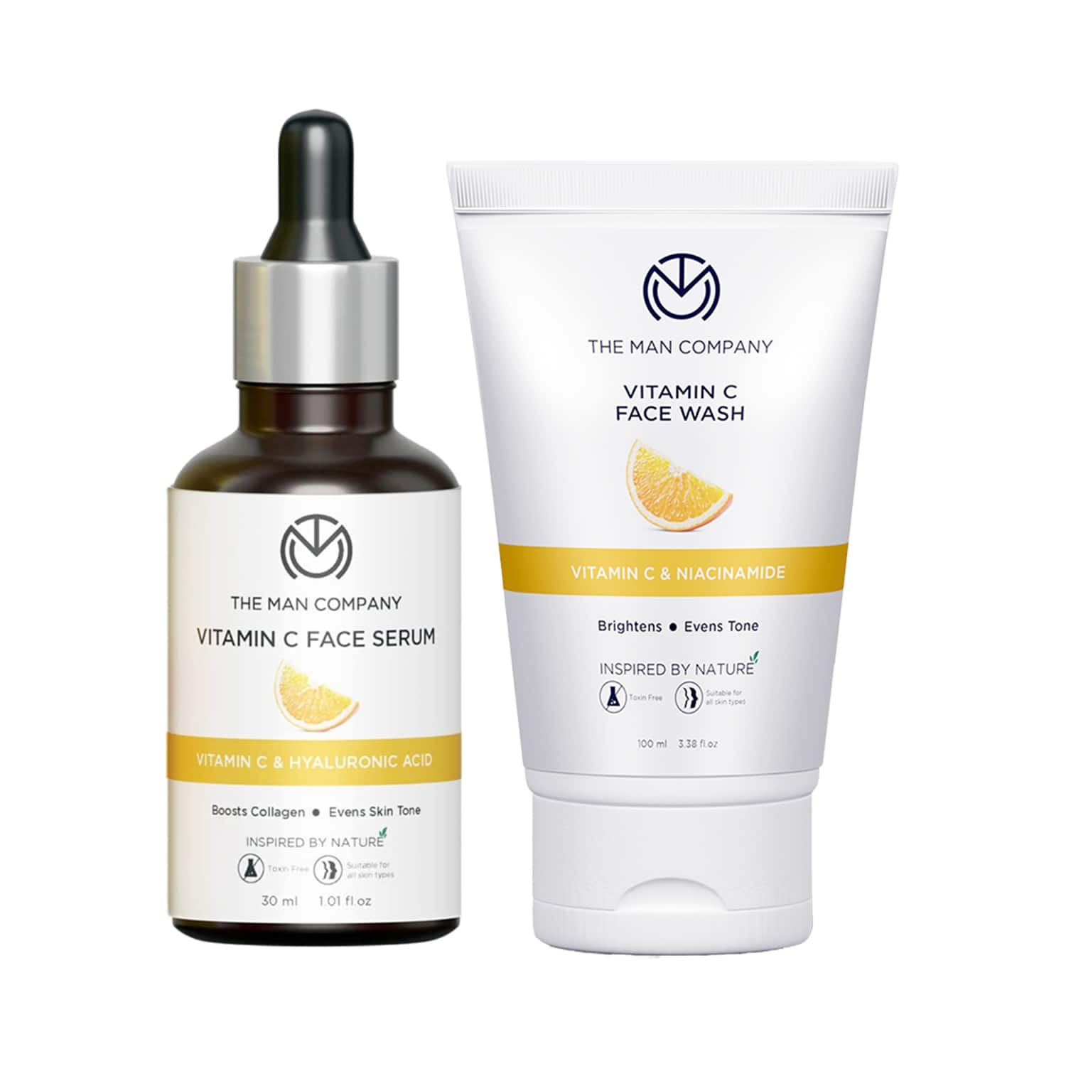 The Man Company | The Man Company 40% Vitamin C Face Serum (30 ml) & Vitamin C Face Wash (100 ml) Combo