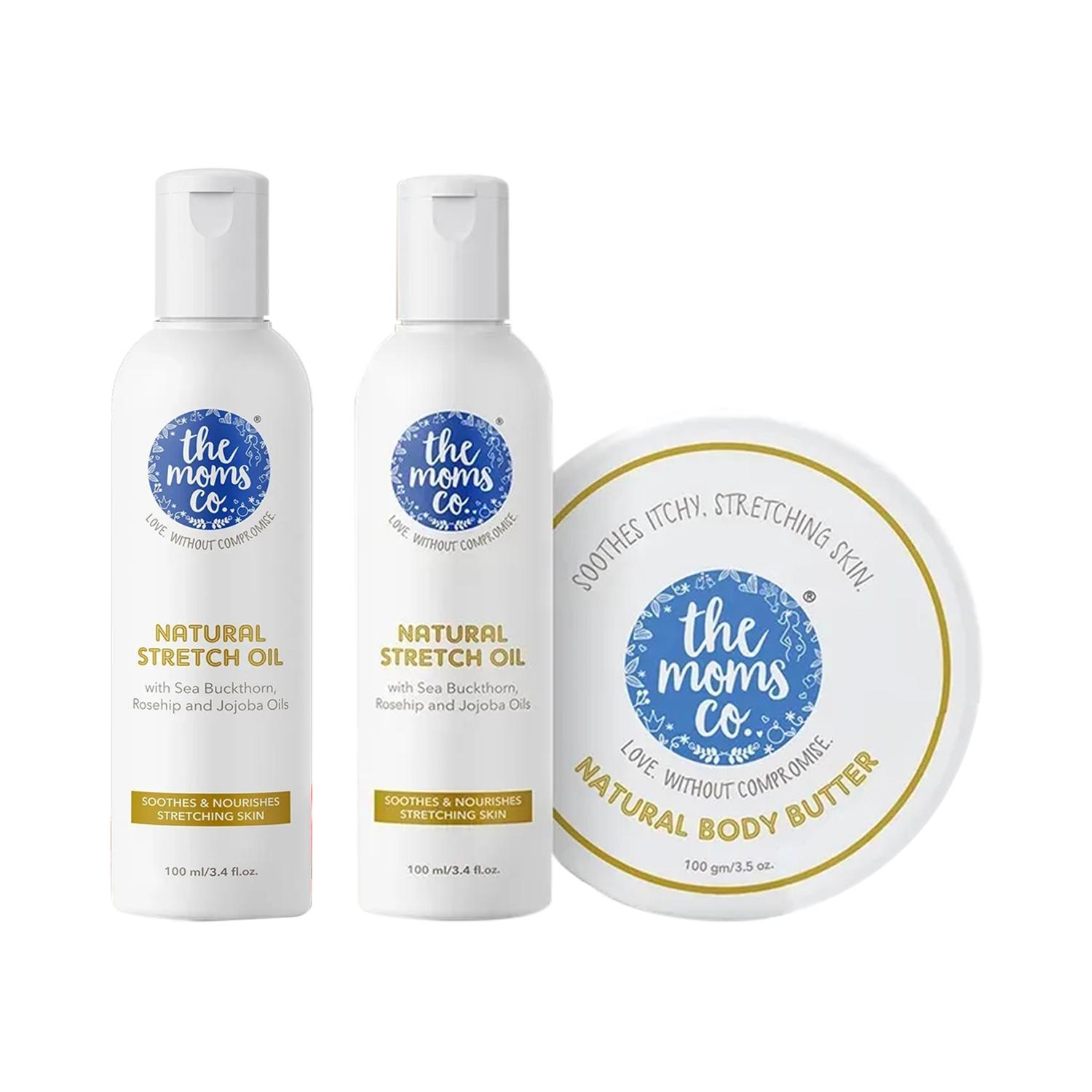 The Mom's Co. | The Mom's Co. Natural Stretch Oil (100ml) & Natural Stretch Marks Bundle (100gm+100ml) 1's Combo