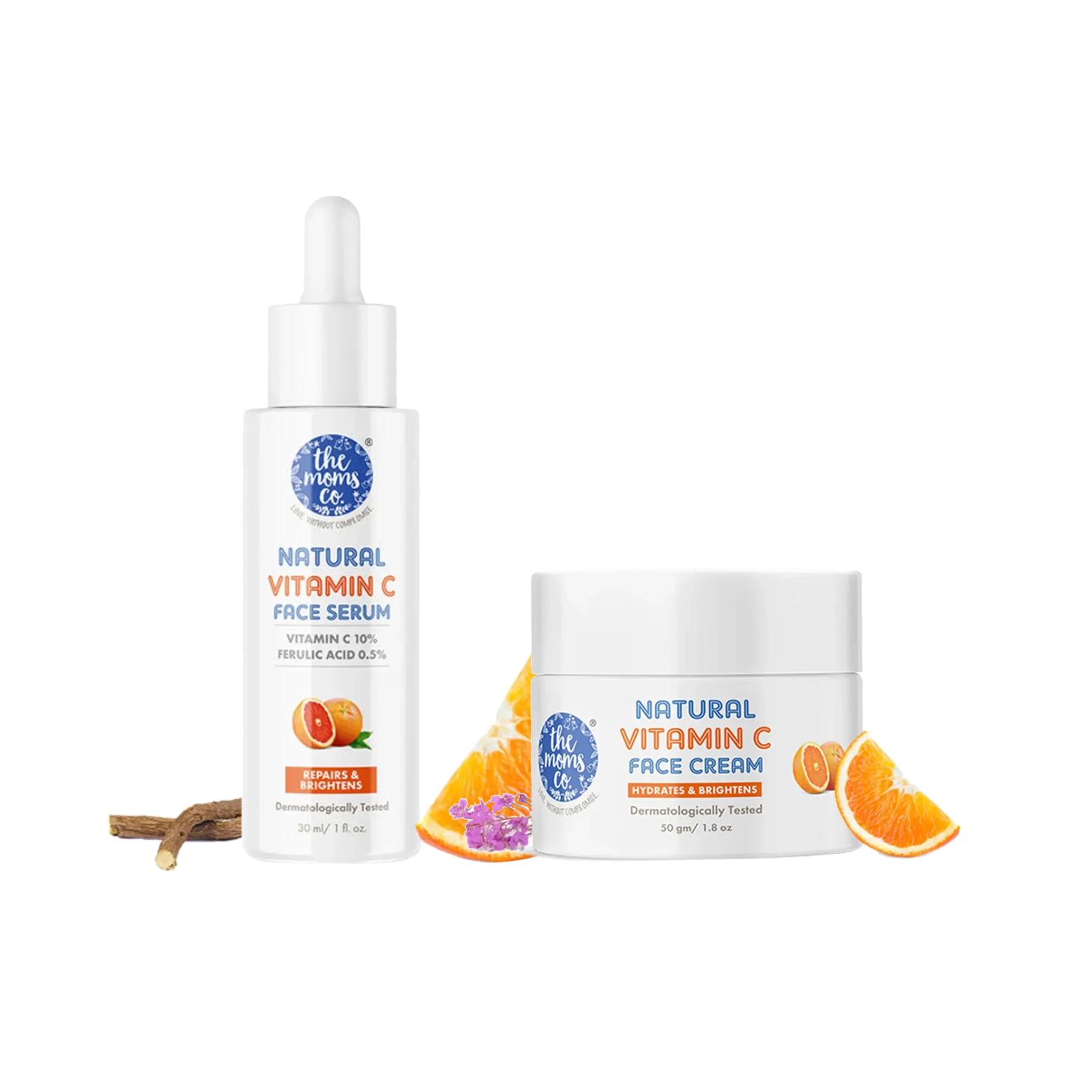 The Mom's Co. | The Mom's Co. Natural Vitamin C Face Cream (50g) & Natural Vitamin C Face Serum (30ml) Combo
