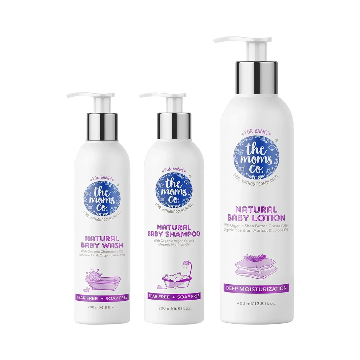 The Mom's Co. | The Mom's Co. Baby Wash (200ml), Natural Baby Lotion (400ml) & Natural Baby Shampoos (200ml) Combo