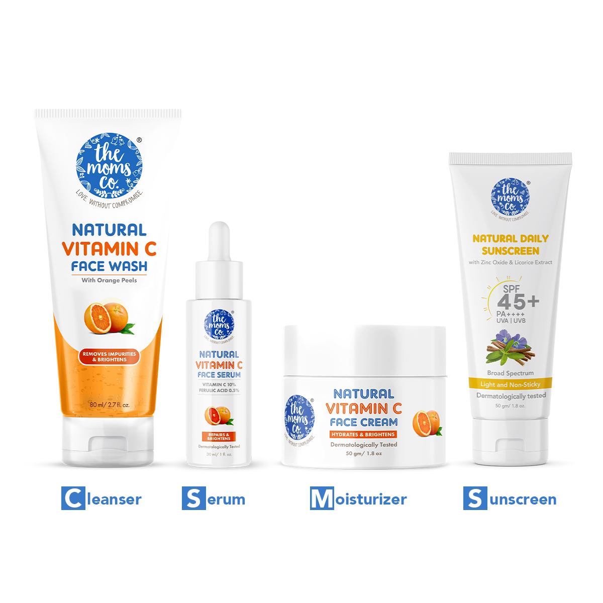 The Mom's Co. | The Mom's Co. Natural Daily 4 Step Skincare Re Gime Csms Combo Kit