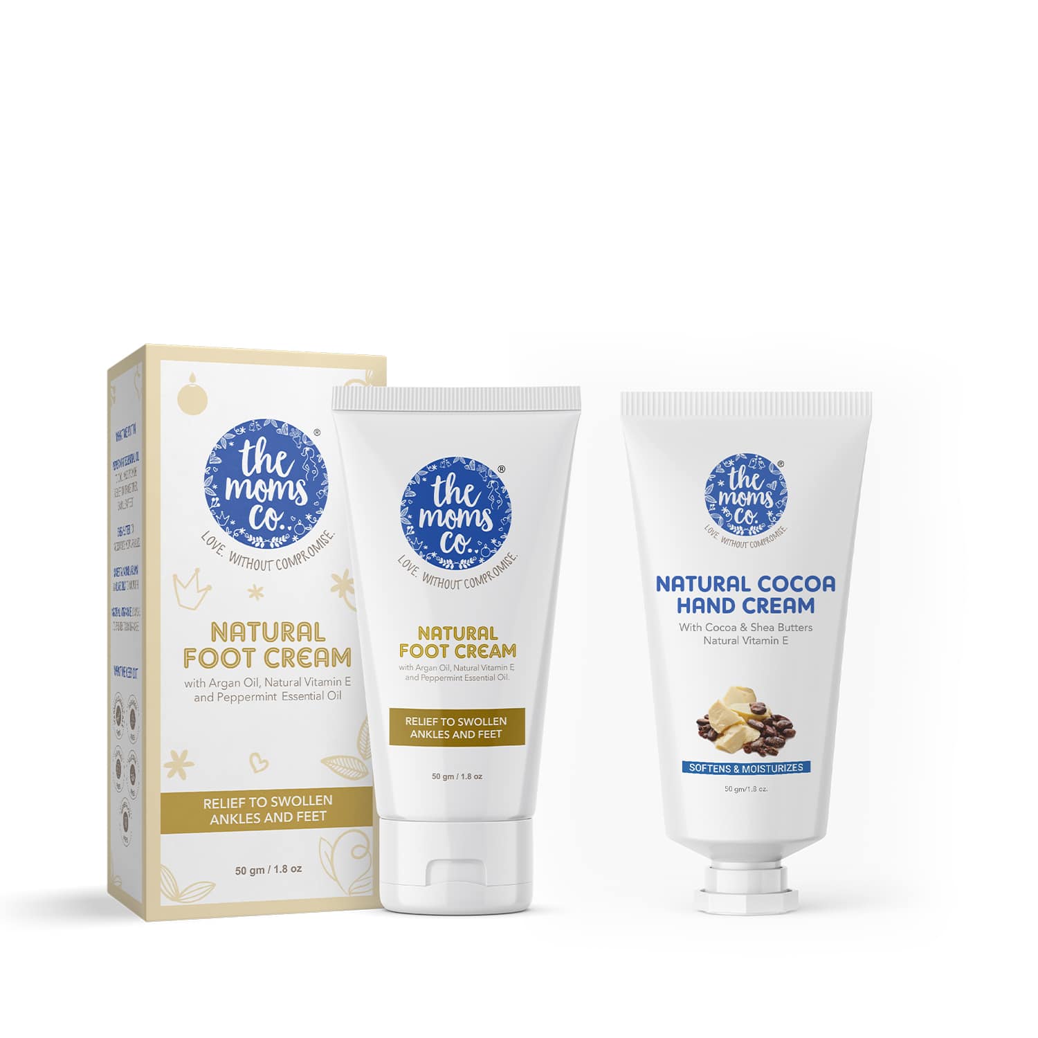 The Mom's Co. | The Mom's Co. Natural Foot Cream & Natural Cocoa Hand Cream Combo