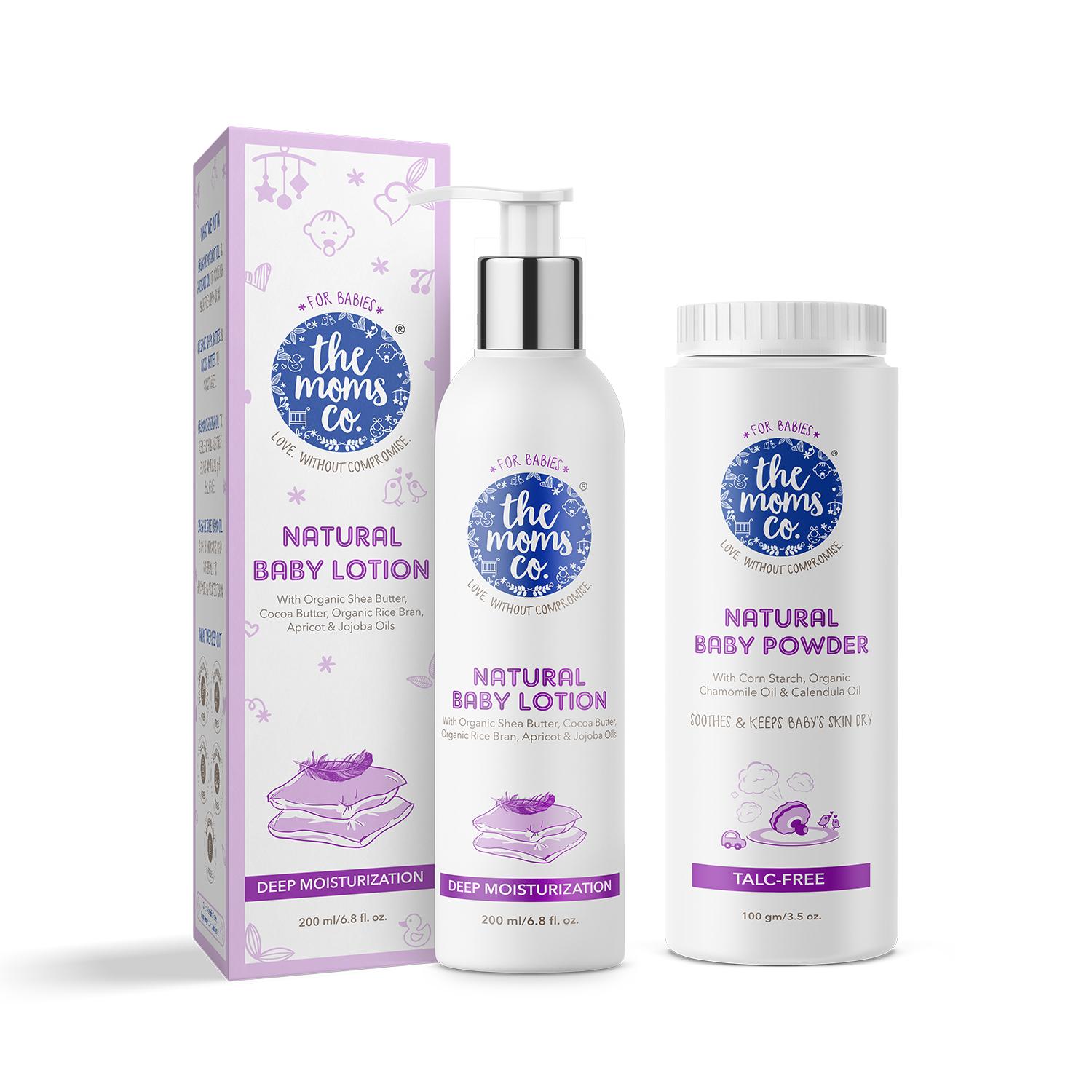 The Mom's Co. Talc-Free Natural Baby Powder & Natural Baby Lotion Combo