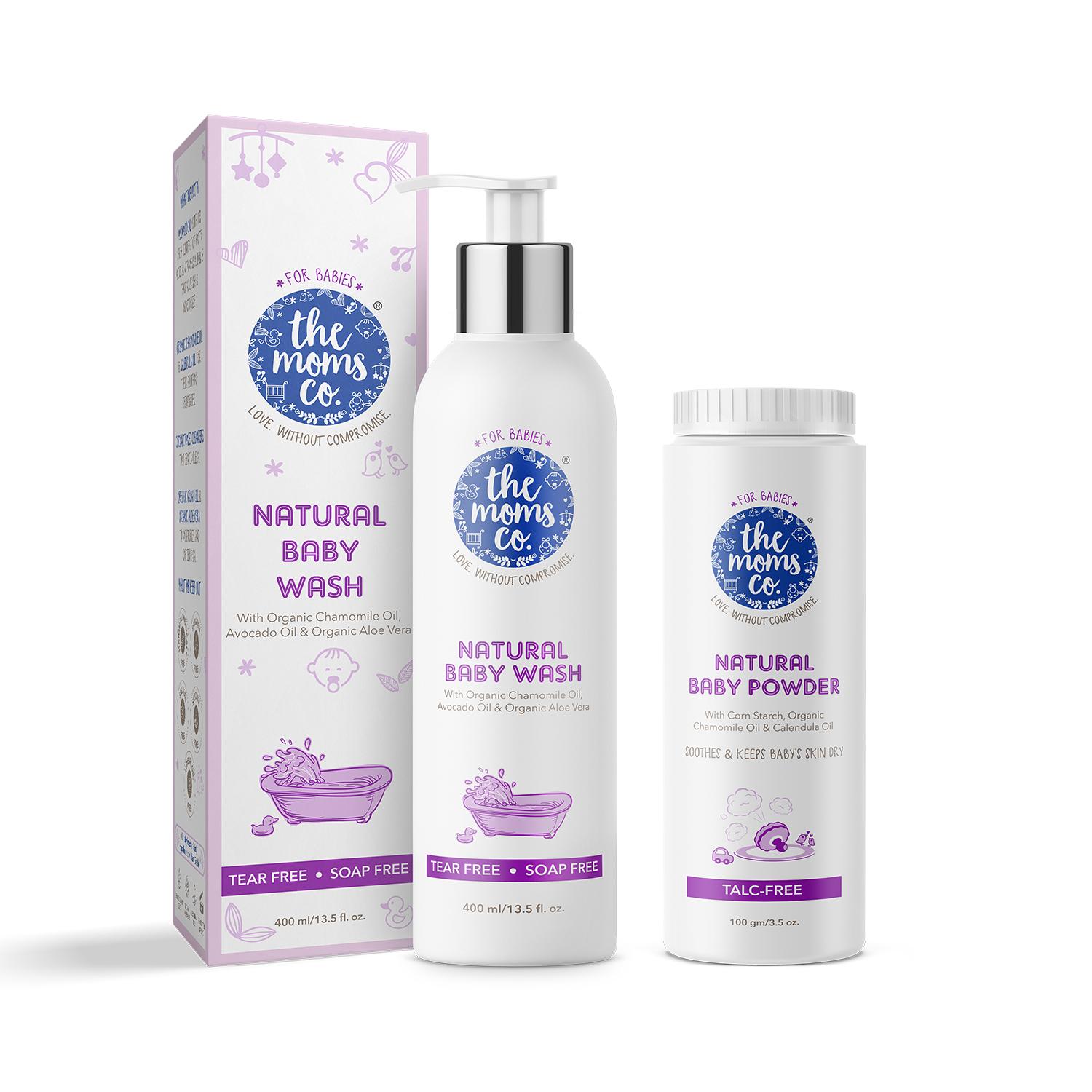 The Mom's Co. | The Mom's Co. Talc-Free Natural Baby Powder & Natural Baby Wash Combo