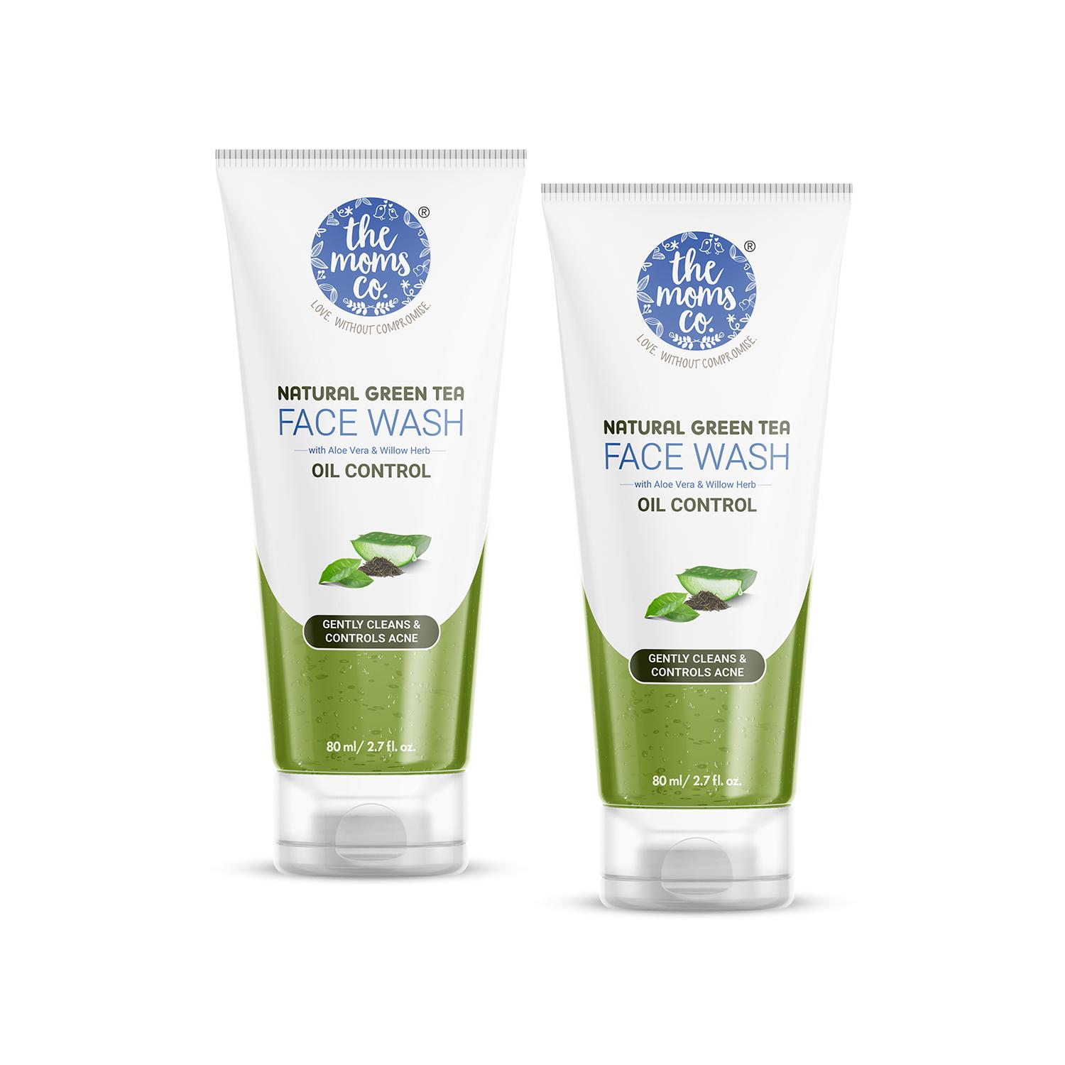 The Mom's Co. | The Mom's Co. Natural  Green Tea Face Wash Controls Acne (80 ml) (Pack Of 2) Combo