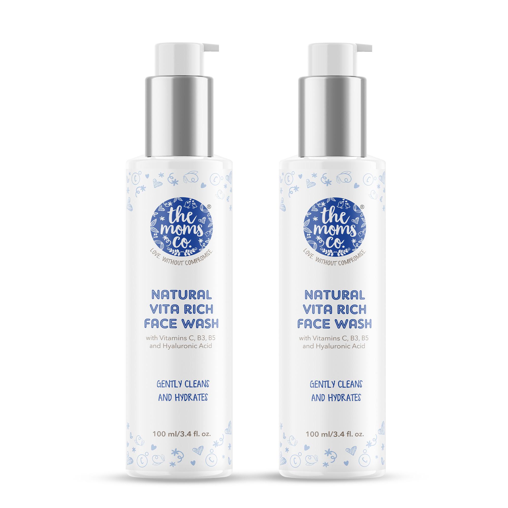 The Mom's Co. Natural Vita Rich Face Wash With Vitamins C, B3 & B5 (100 ml) (Pack Of 2) Combo