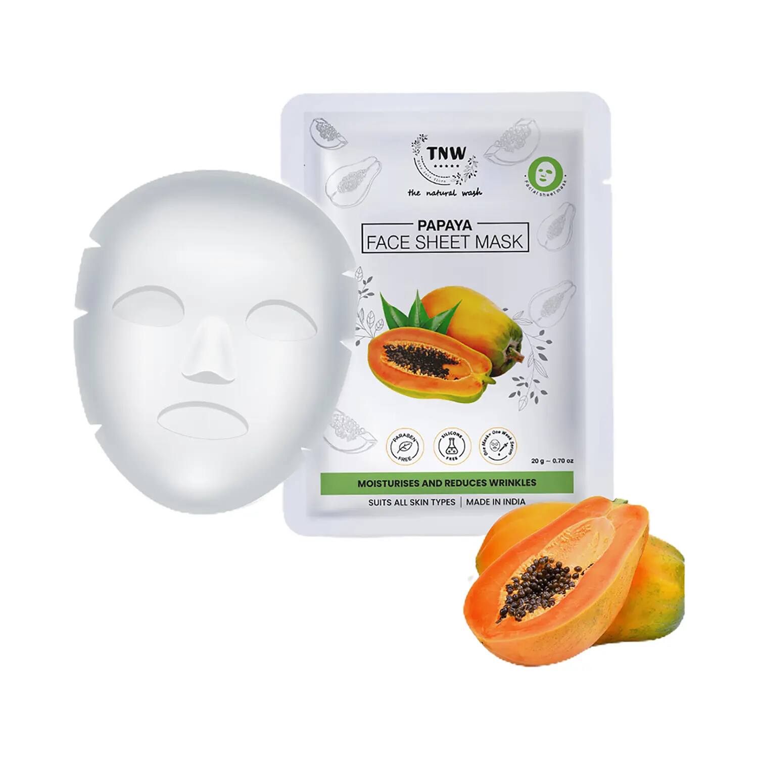 TNW The Natural Wash | TNW The Natural Wash Papaya Face Sheet Mask (20g)