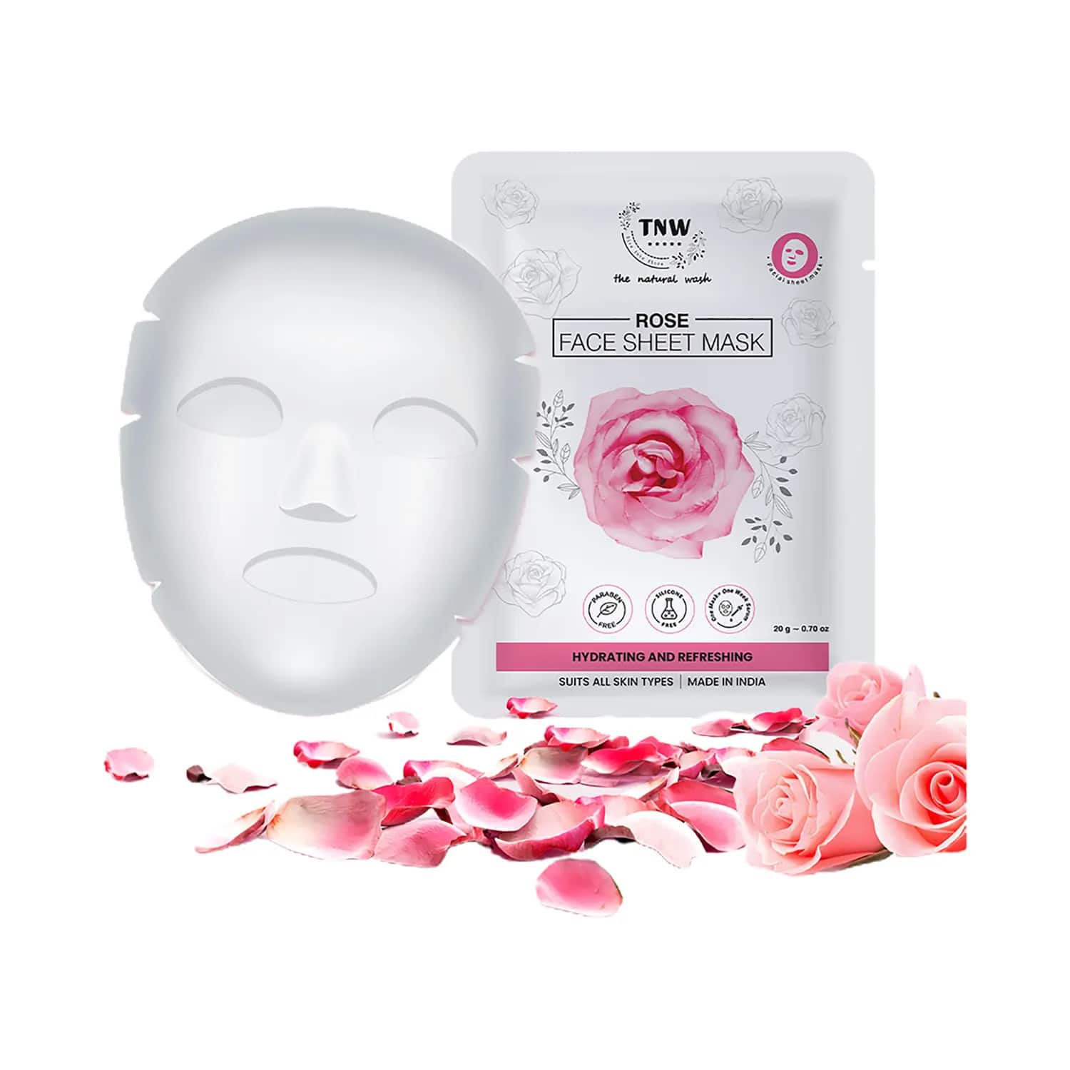 TNW The Natural Wash | TNW The Natural Wash Rose Face Sheet Mask (20g)