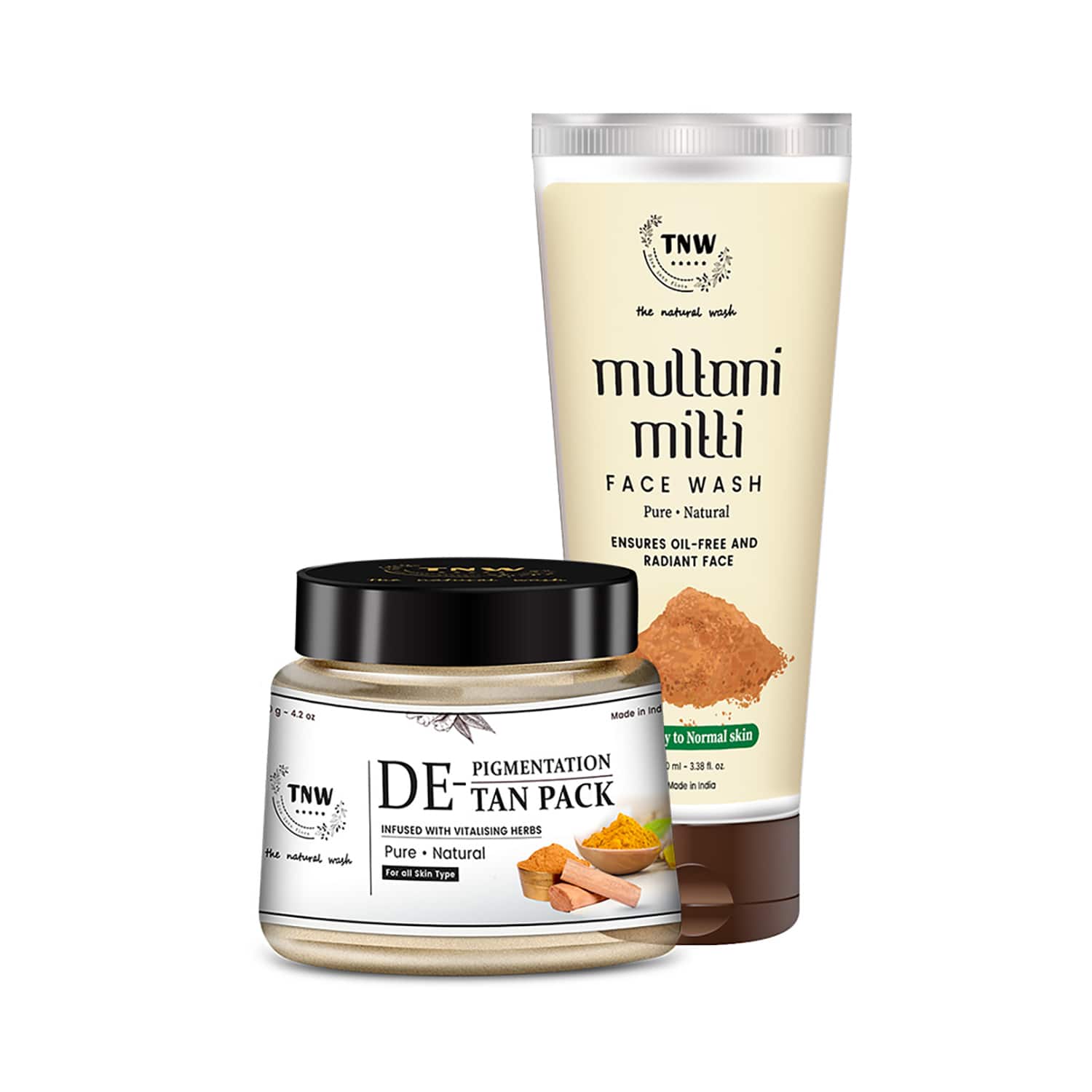 TNW The Natural Wash | TNW - The Natural Wash De -Tan Pigmentation Pack and Multani Mitti Face Wash Combo