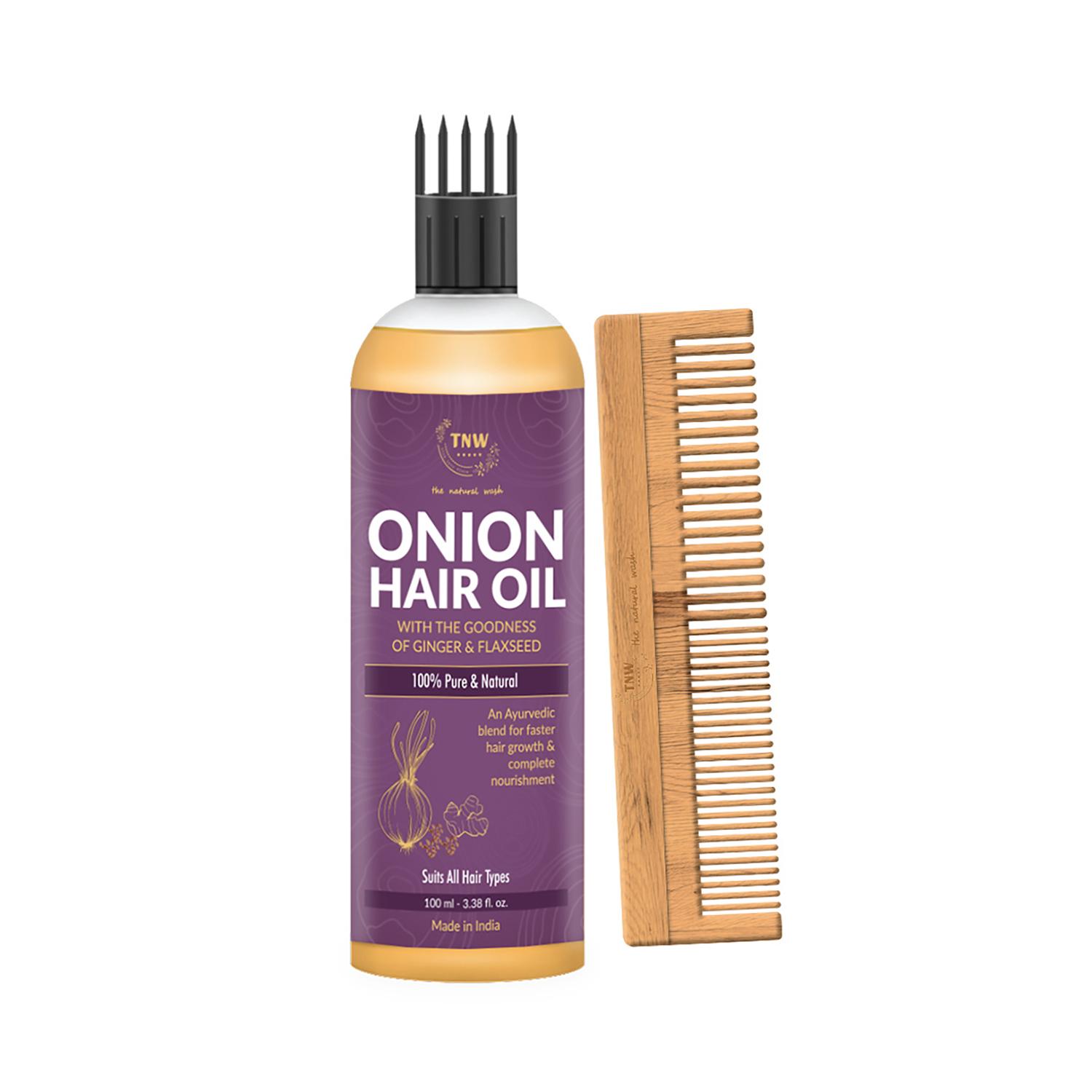 TNW - The Natural Wash Onion Hair Oil and Neem Wood Combo