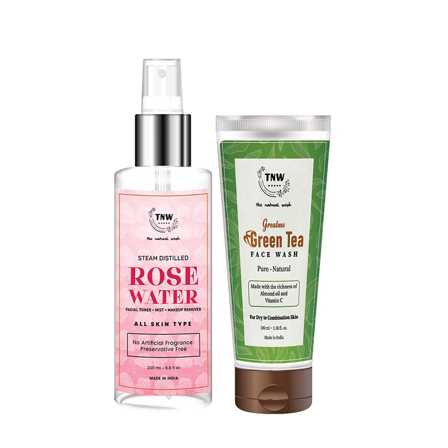 TNW The Natural Wash | TNW The Natural Wash Rose Water & Green Tea Face Wash Combo