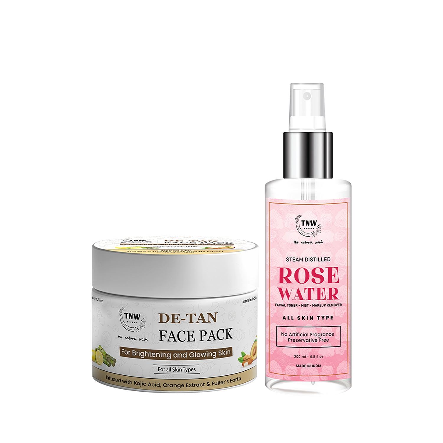TNW The Natural Wash | TNW The Natural Wash De Tan Face Pack and Rose Water Combo