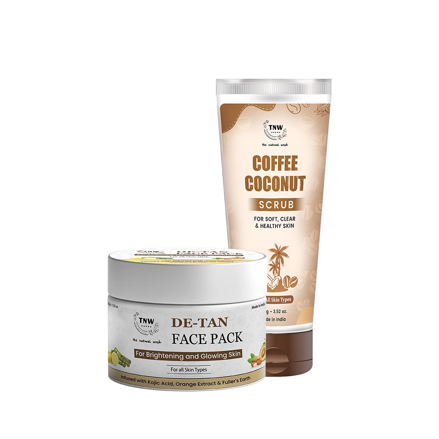 TNW The Natural Wash | TNW The Natural Wash Coffee Coconut Scrub and De Tan Face Pack Combo