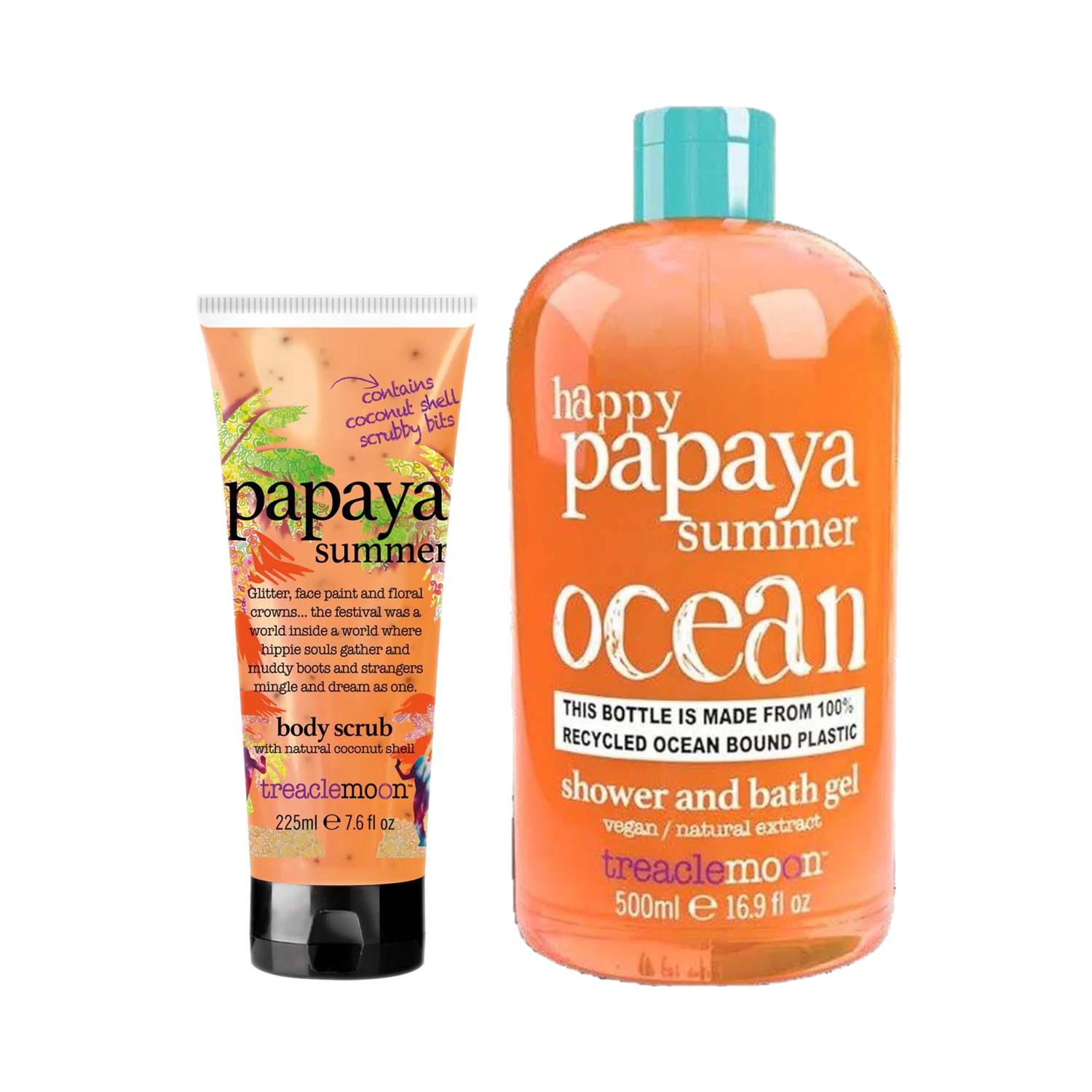 Treaclemoon | Treaclemoon Papaya Summer Shower Gel (500 ml)+ Papaya Summer Body Scrub (225 ml) Combo