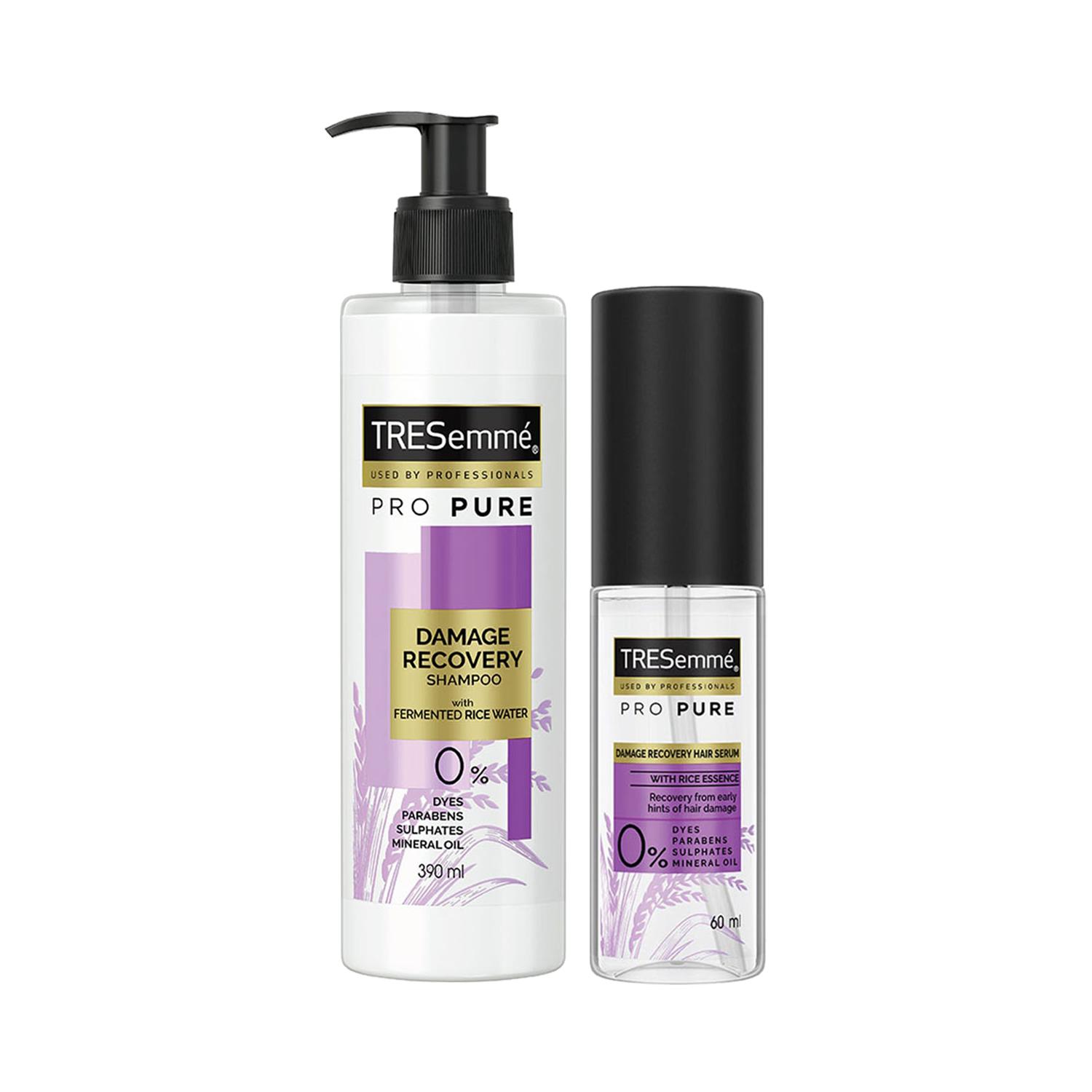 Tresemme Pro Pure Damage Recovery Kit With Fermented Rice Water - Shampoo + Serum Combo