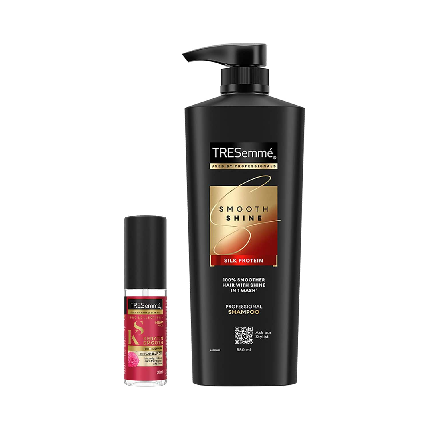 Tresemme | Tresemme Smooth & Shine Shampoo (580 ml) + Keratin Smooth Hair Serum (50 ml) Combo