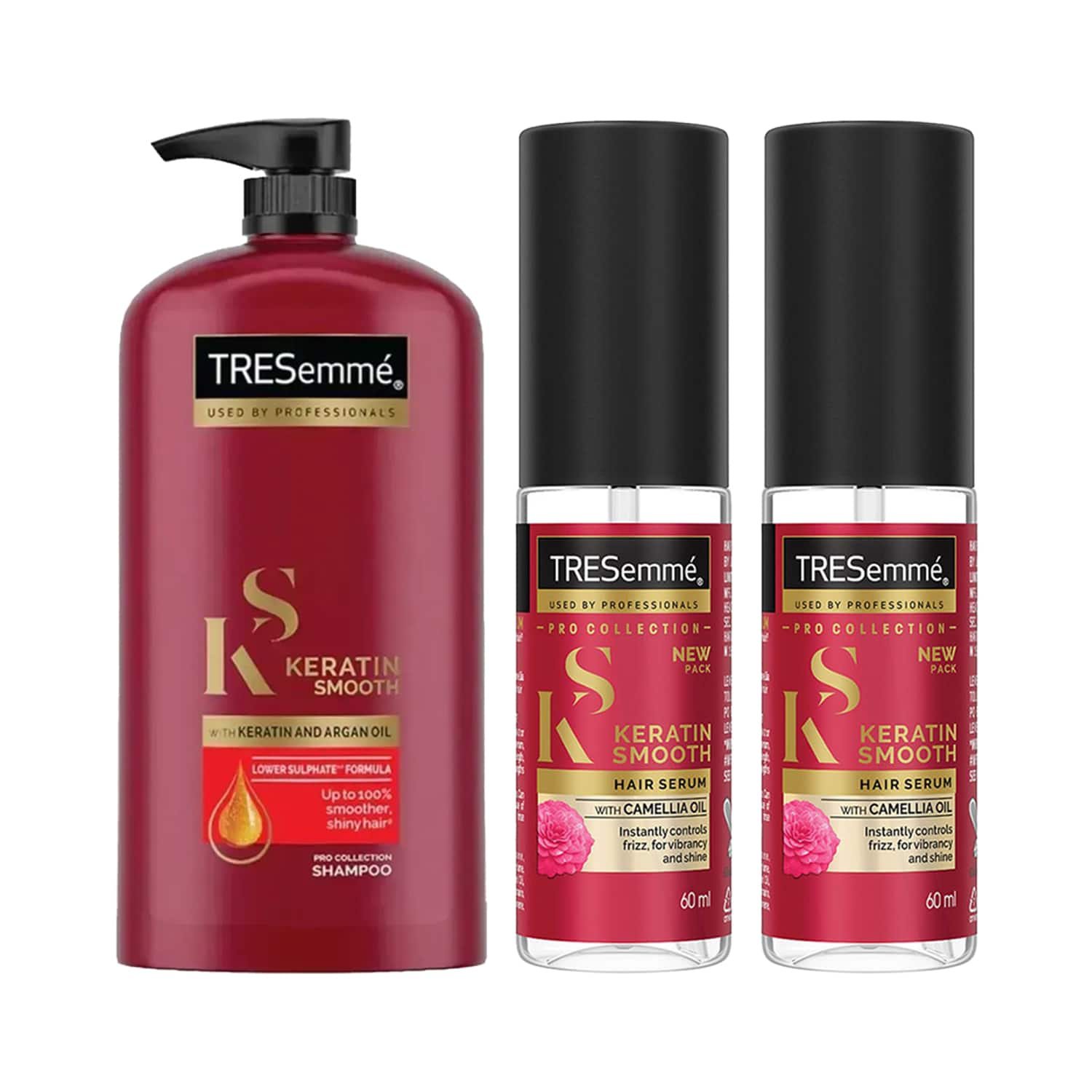 Tresemme | Tresemme Keratin Smooth Shampoo (1000 ml) + Hair Serum (50 ml x 2) Combo