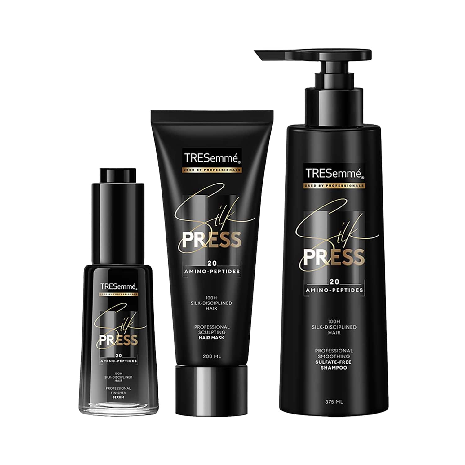 Tresemme | Tresemme Silk Press Smoothing Shampoo & Hair Mask & Finisher Serum  (375 ml + 200 ml +38 ml)