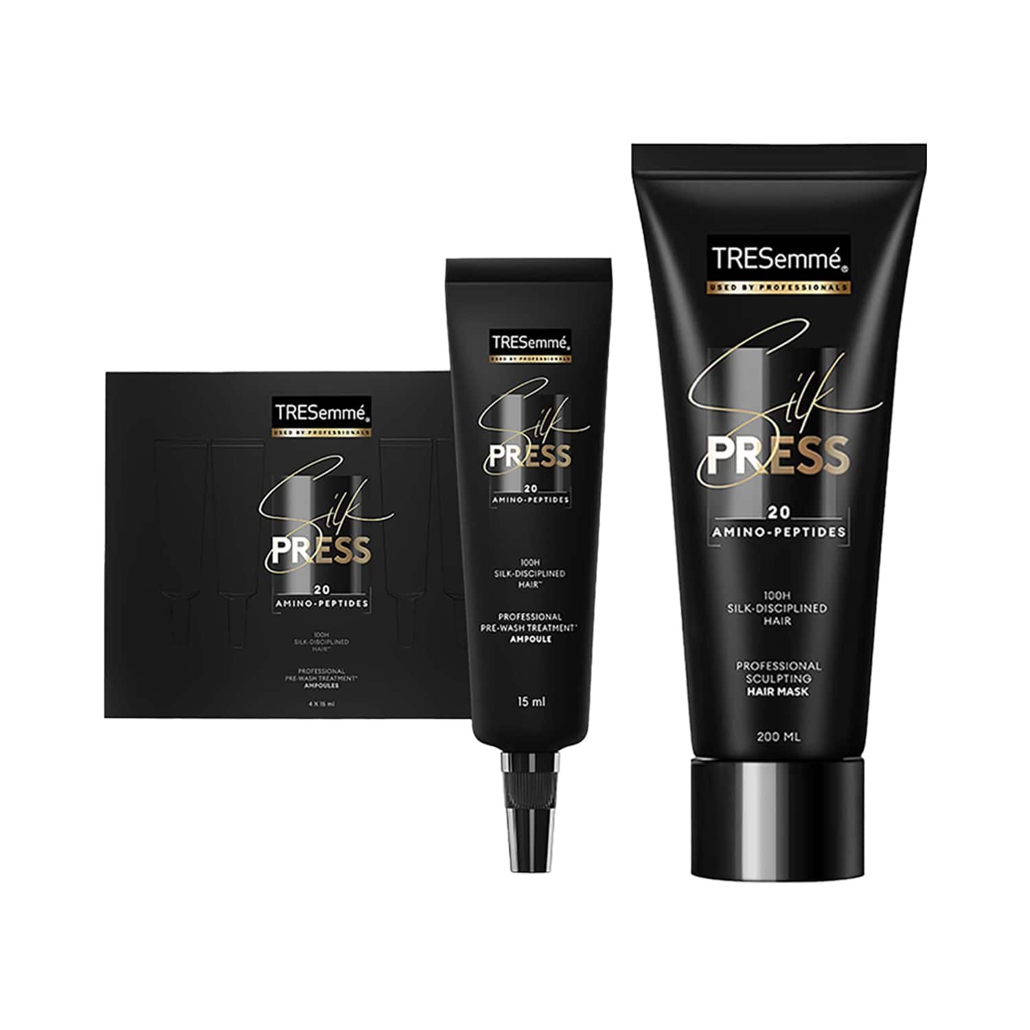 Tresemme | Tresemme Silk Press Pre-Wash Treatment Ampoules 4's & Sculpting Hair Mask (200 ml) Combo