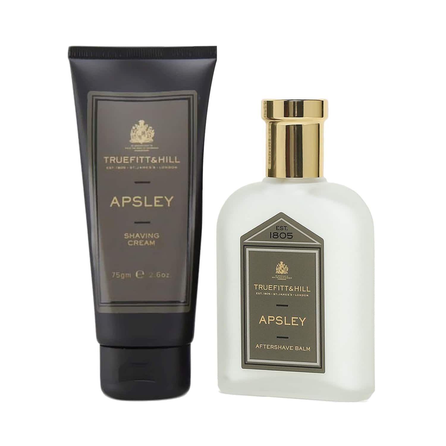 Truefitt & Hill | Truefitt & Hill Apsley Shave Cream (75g) & Apsley Aftershave Balm (100 ml) Essential Grooming Combo