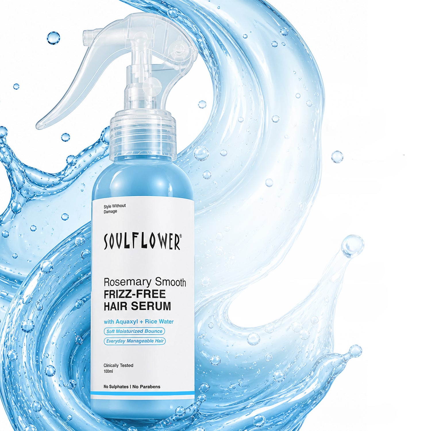 Soulflower | Soulflower Rosemary Frizz-Free Hair Serum with Aquaxyl & Rice Water (100 ml)