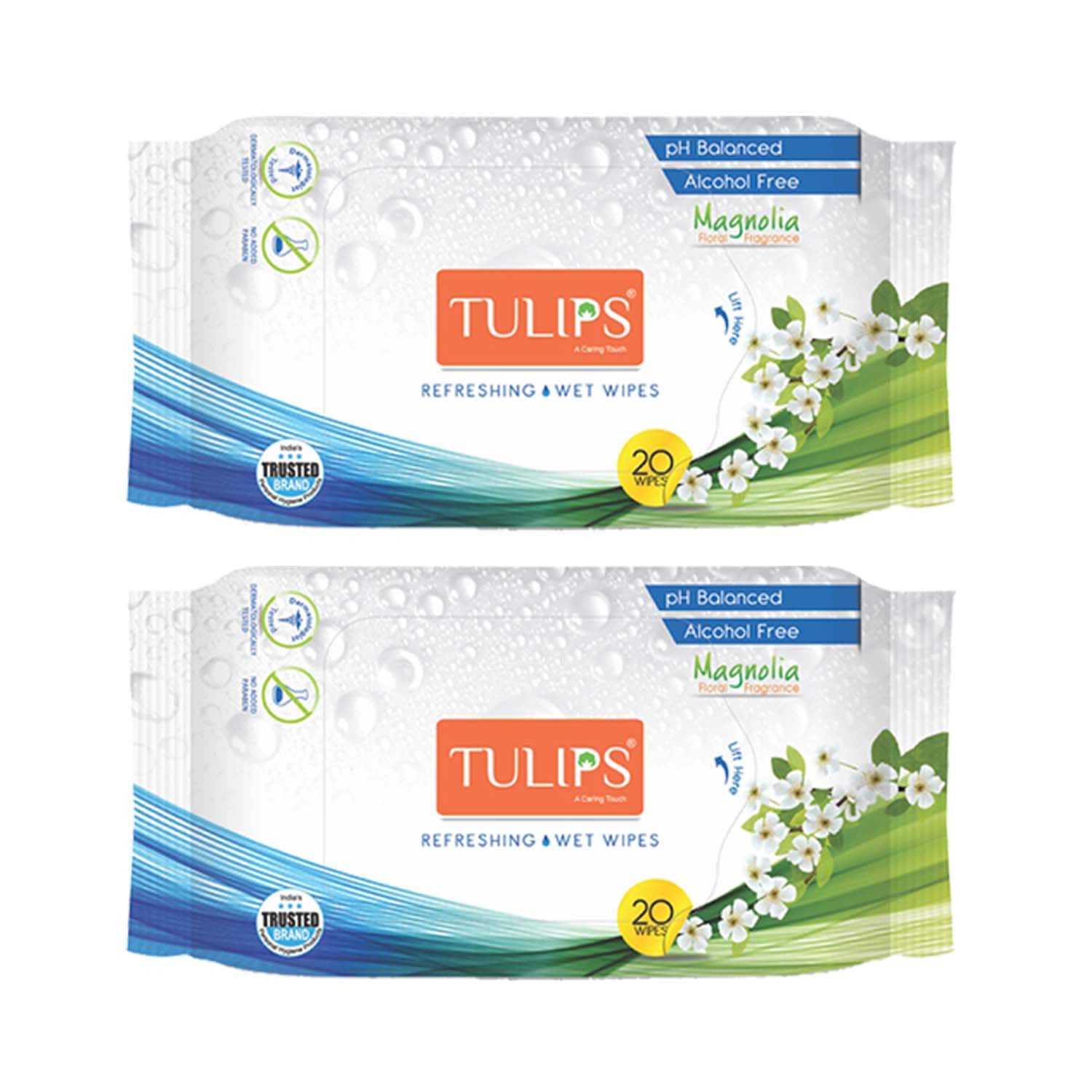 Tulips | TULIPS Refreshing Wet Wipes Magnolia (2 Pcs) (Pack of 2)