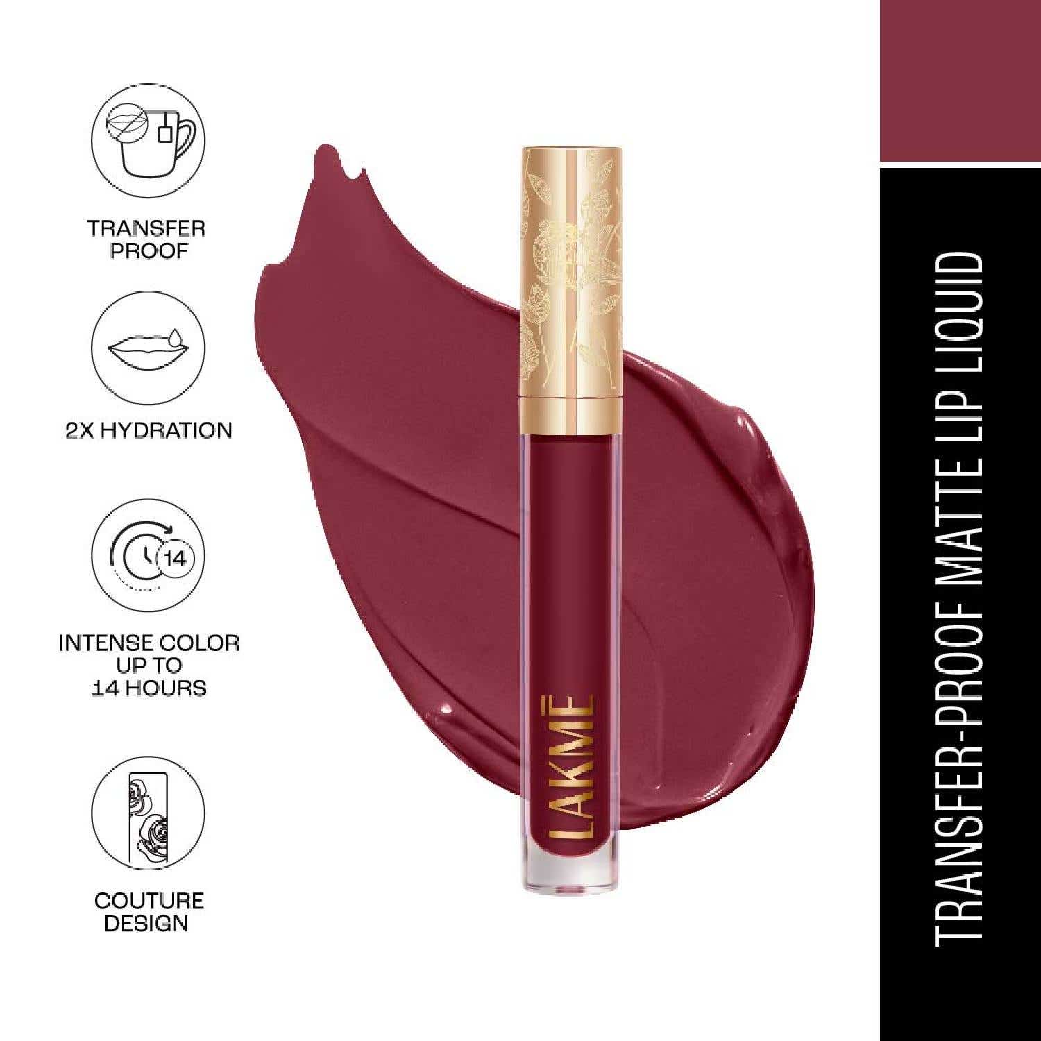 Lakme | Lakme Rouge Bloom Matte Liquid Lipstick - Tender Tulip 303 (3.5 ml)