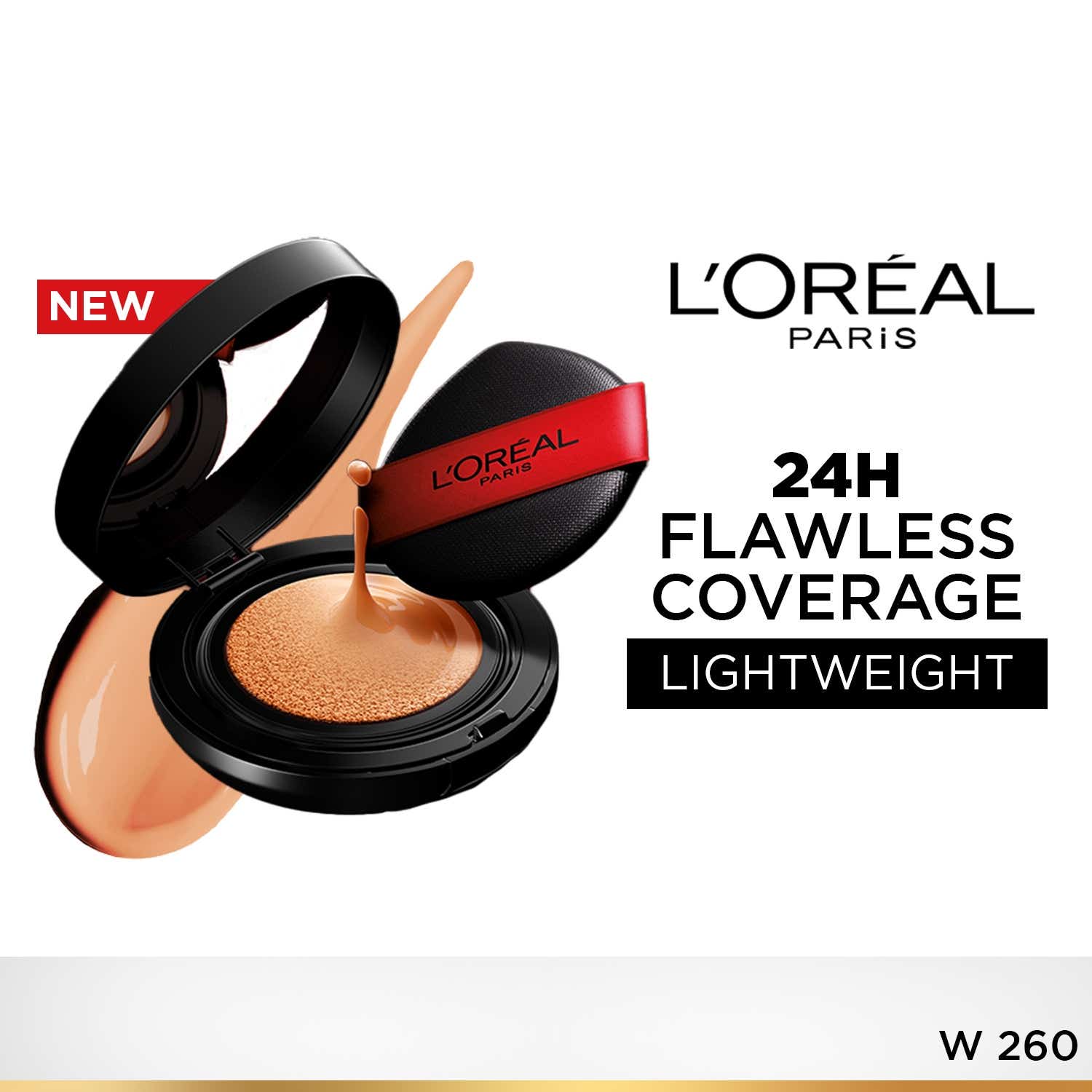 L'Oreal Paris | L'Oreal Paris Infallible Cushion Foundation 24Hr Full Coverage Glass-Skin Finish - ShadeW260 (11 g)