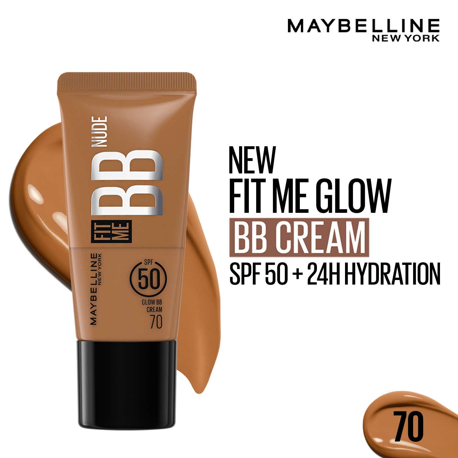 Maybelline New York | Maybelline New York Fit Me BB Nude Glow BB Cream SPF 50+ 24H Hydration - 70 (25 ml)