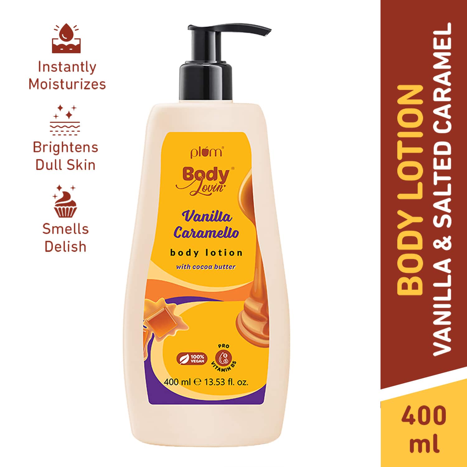 Plum | Plum BodyLovin' Vanilla Caramello Body Lotion with Cocoa Butter & Vitamin B5 (400ml)