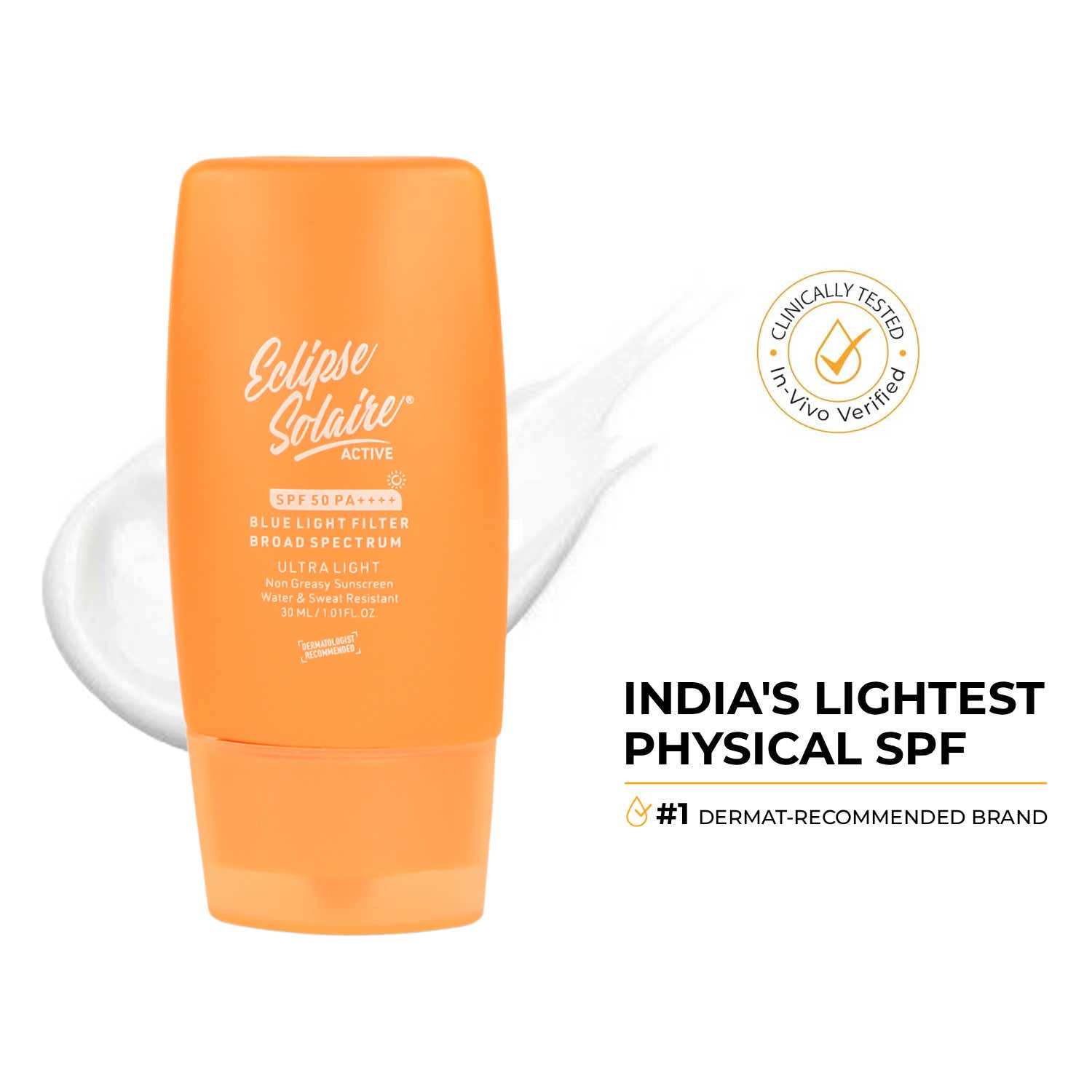Eclipse Solaire | Eclipse Solaire Active Sunscreen SPF 50 PA+++ No White Cast (30 ml)