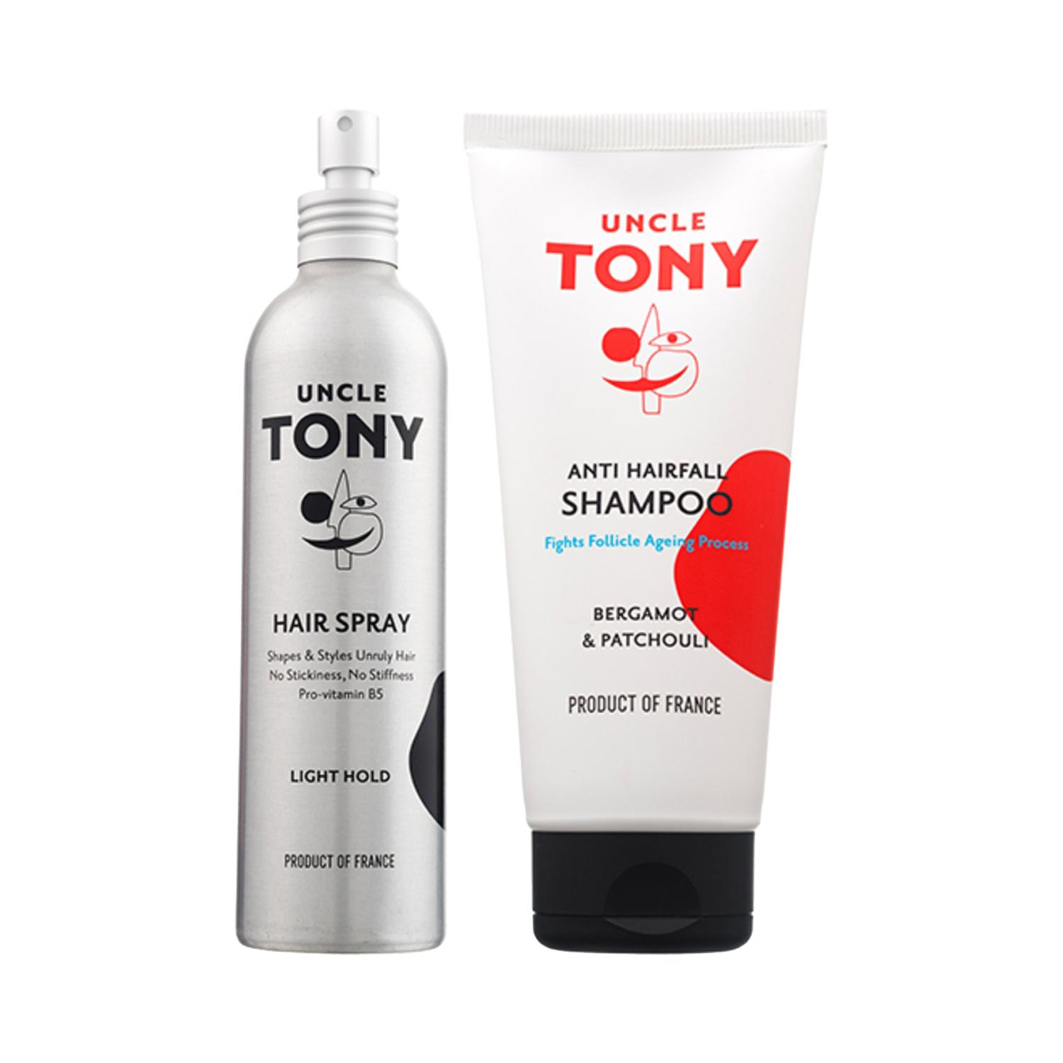 Uncle Tony Anti Hair Fall Shampoo & Light Hold Hair Spray Combo
