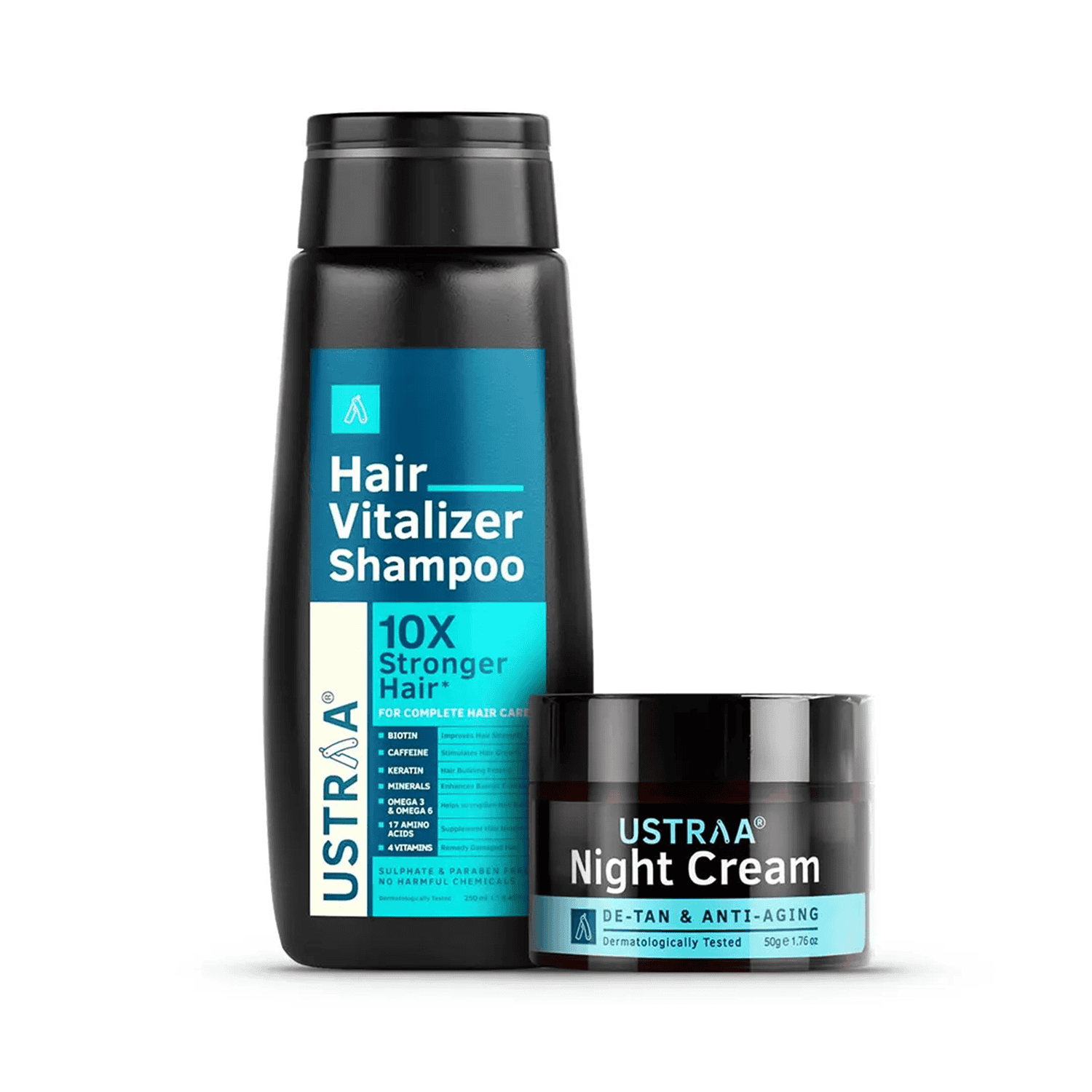 Ustraa | Ustraa Hair Vitalizer Shampoo & Night Cream Combo
