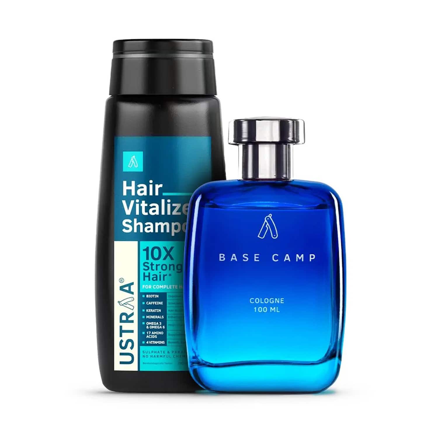Ustraa | Ustraa Hair Vitalizer Shampoo & Base Camp Cologne Combo
