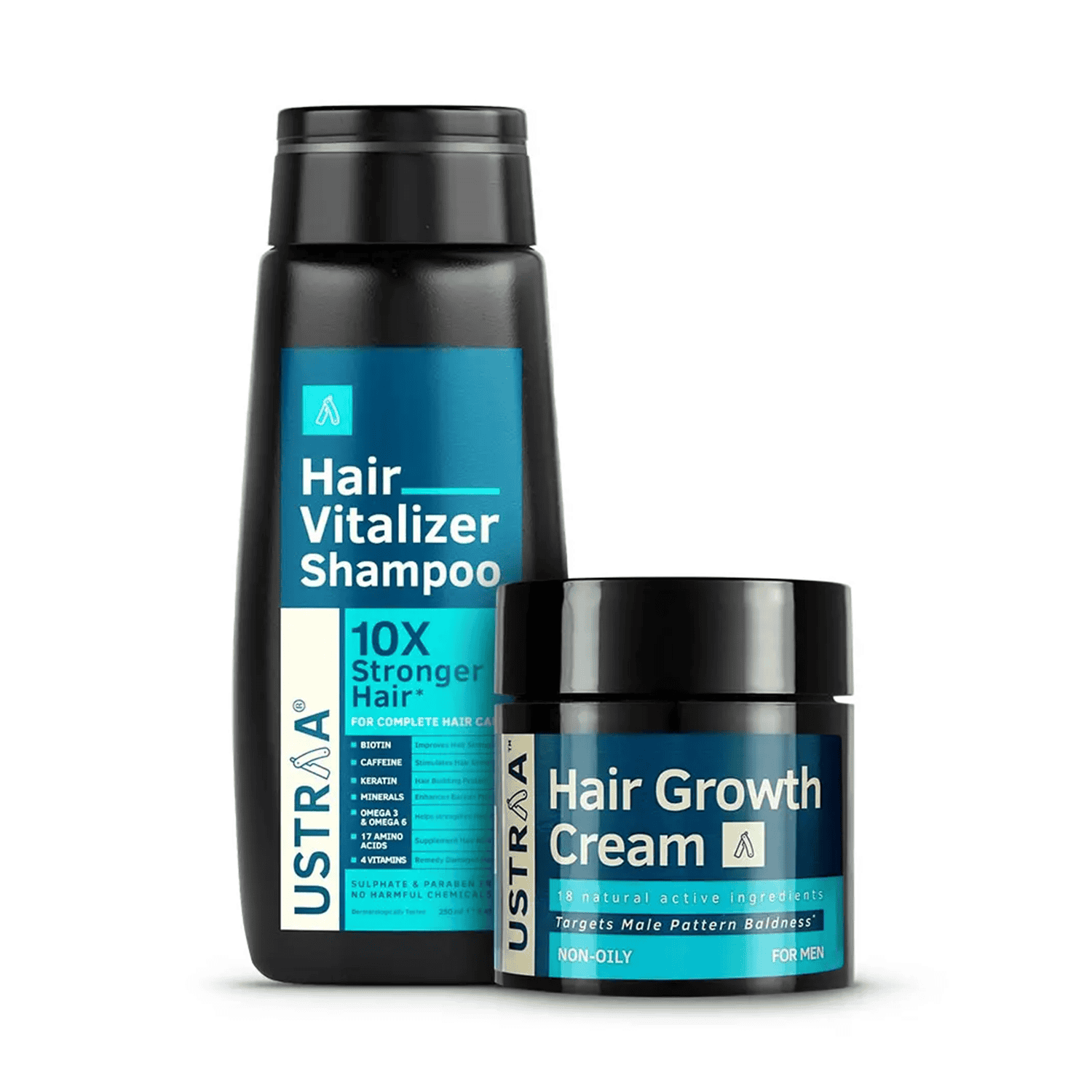 Ustraa | Ustraa Hair Vitalizer Shampoo & Hair Growth Cream Combo