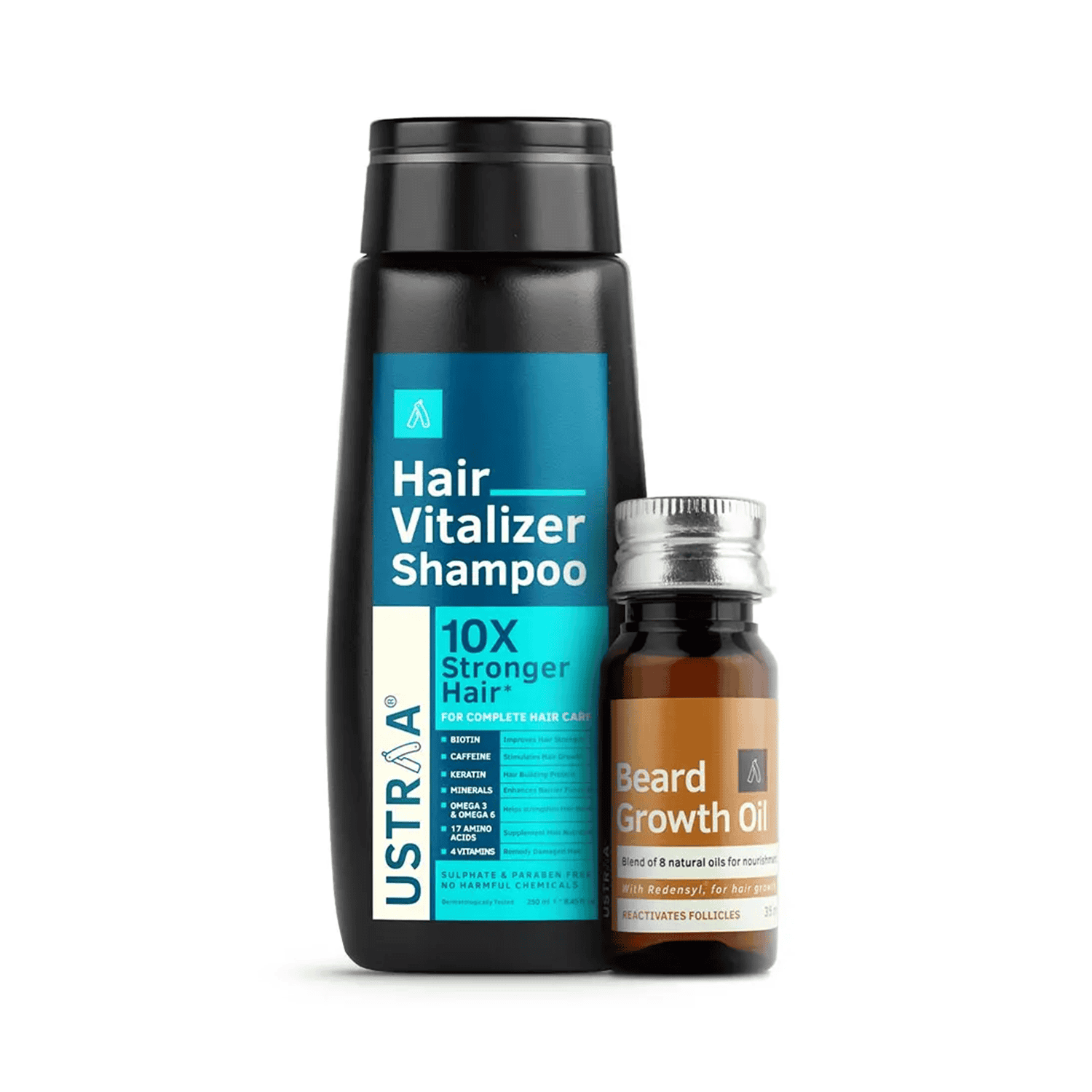 Ustraa Hair Vitalizer Shampoo & Beard Growth Oil Combo