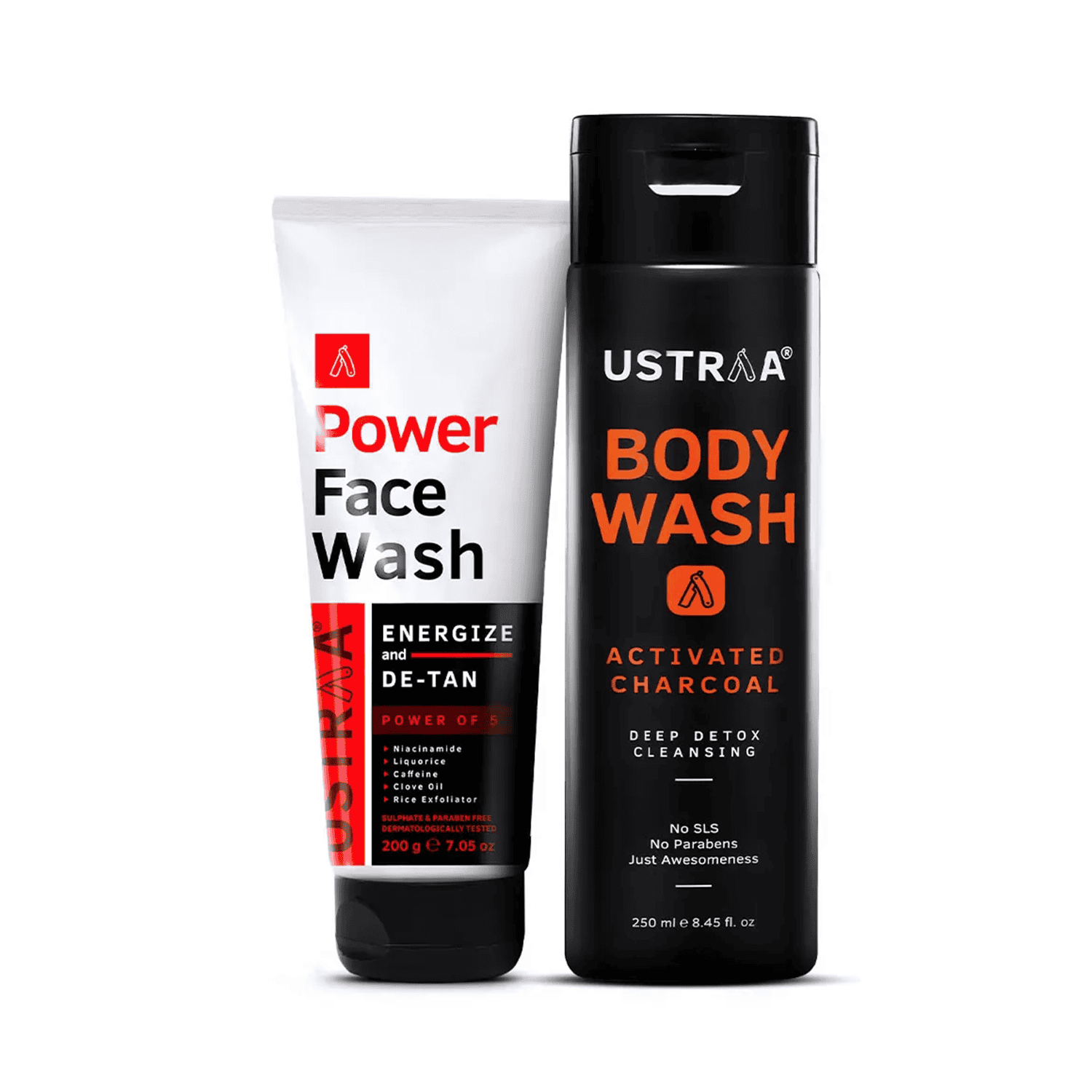 Ustraa Power Face Wash De-Tan & Activated Charcoal Body Wash