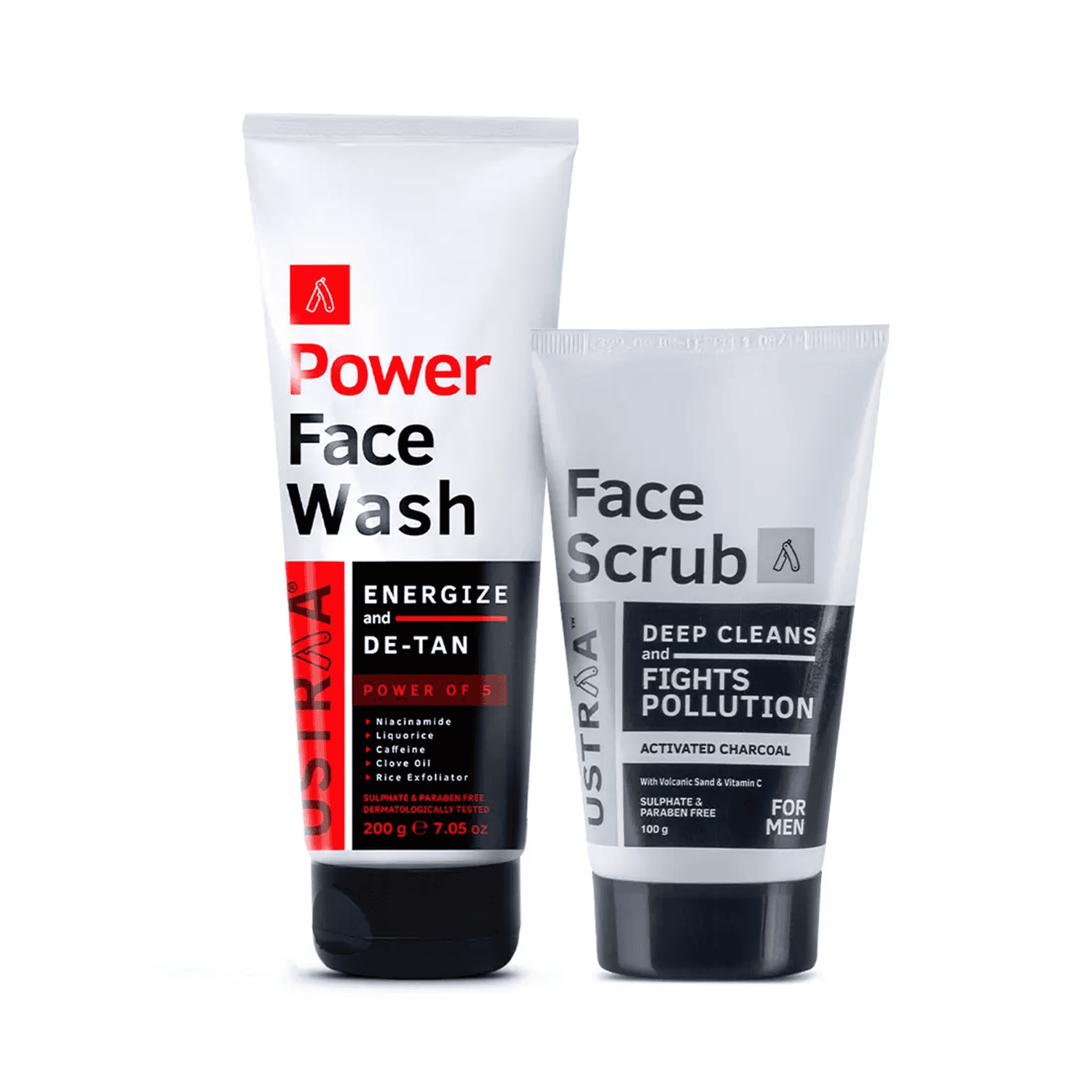 Ustraa | Ustraa Power Face Wash De-Tan & Activated Charcoal Face Scrub