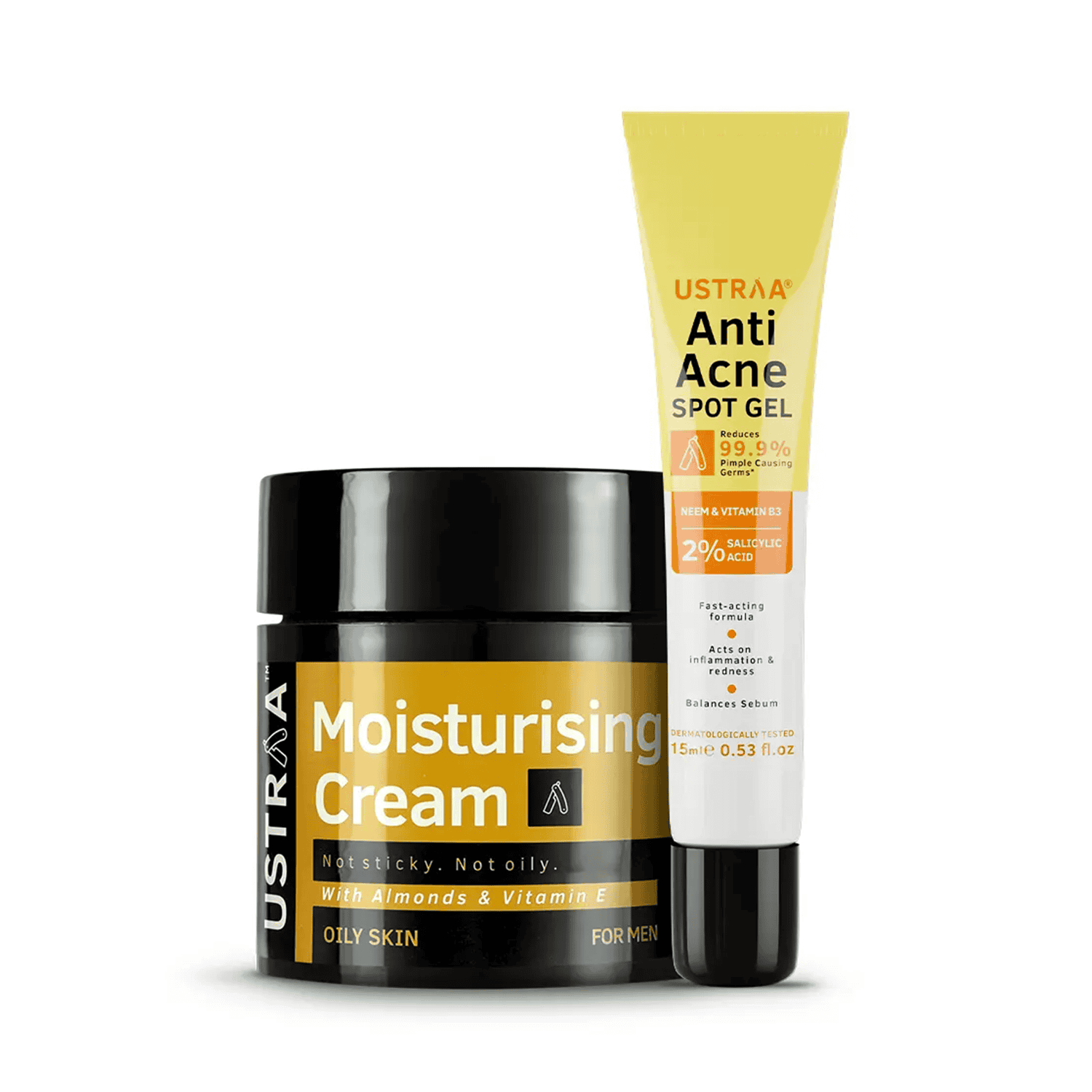 Ustraa | Ustraa Anti Acne Spot Gel & Moisturising Cream Oily Skin Combo