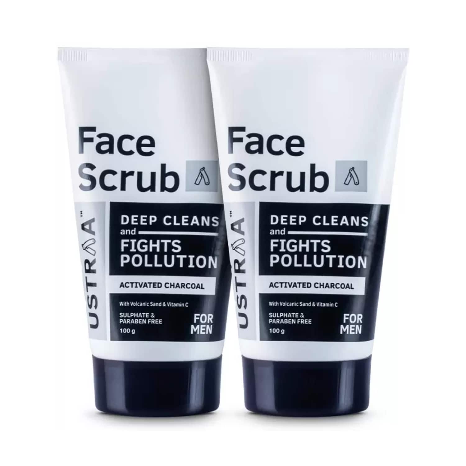Ustraa | Ustraa Activated Charcoal Scrub 100g Set of 2 (2 Pcs)