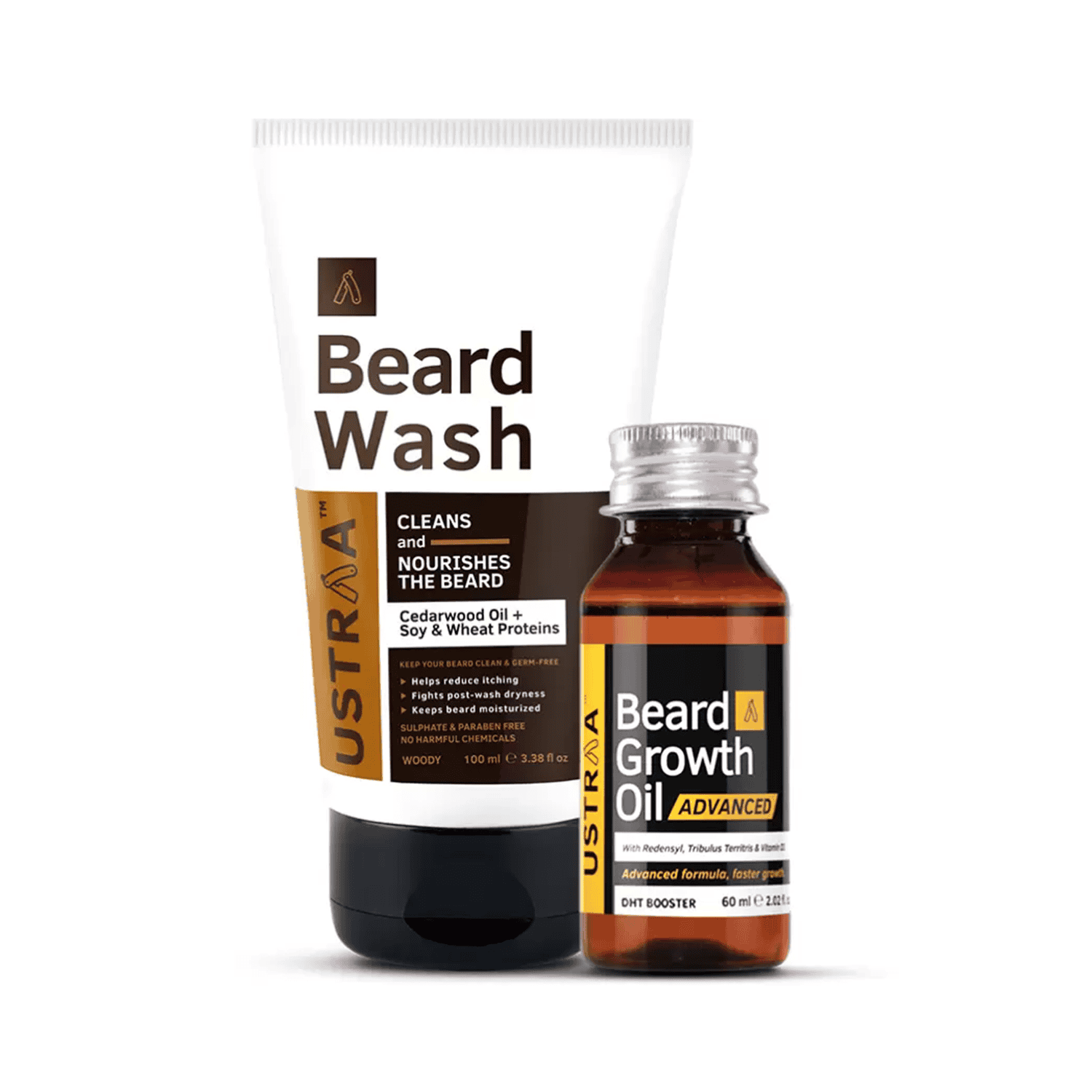 Ustraa | Ustraa Beard Growth Oil Advanced 60ml & Beard Wash Woody