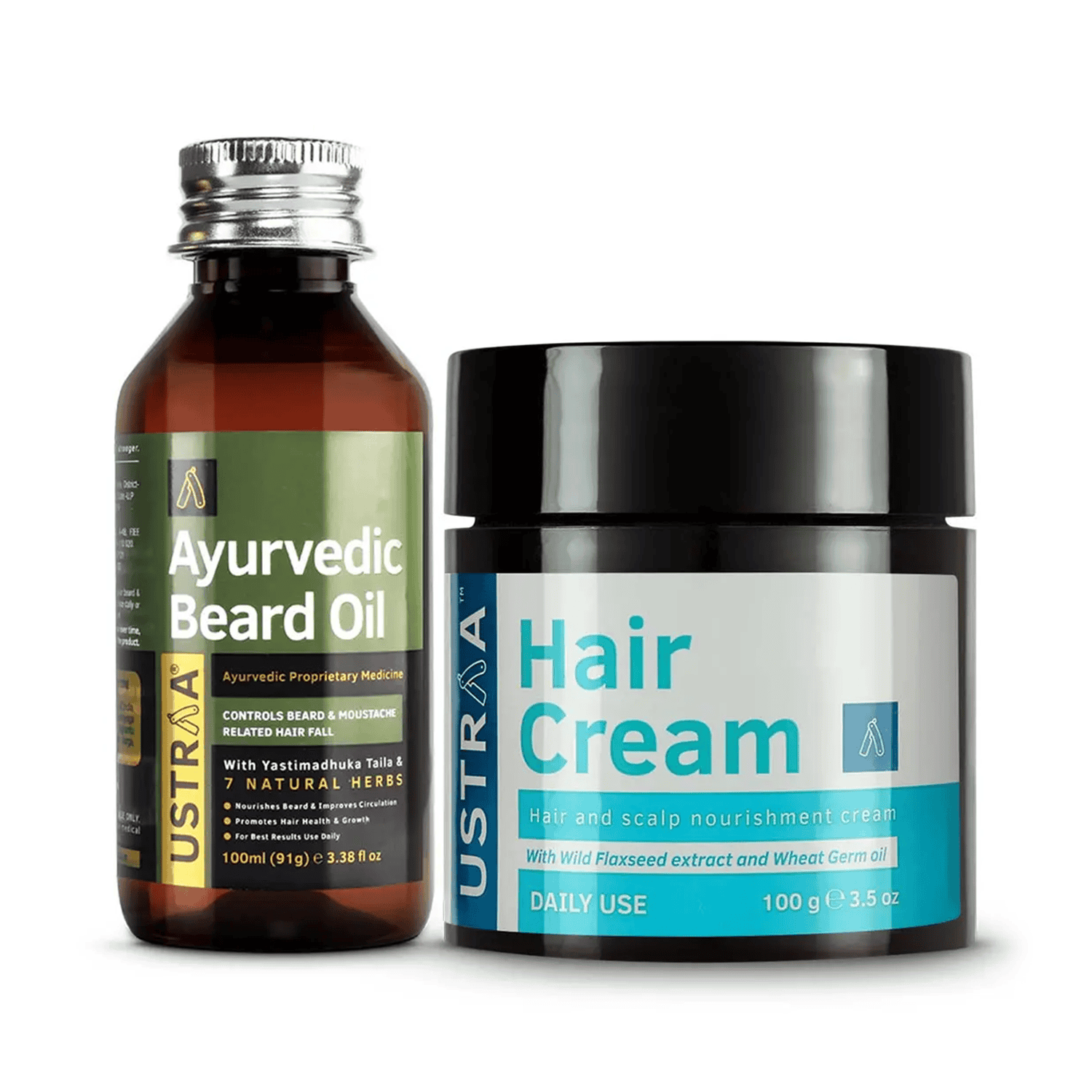 Ustraa Ayurvedic Beard Growth Oil & Hair Cream - Daily Use