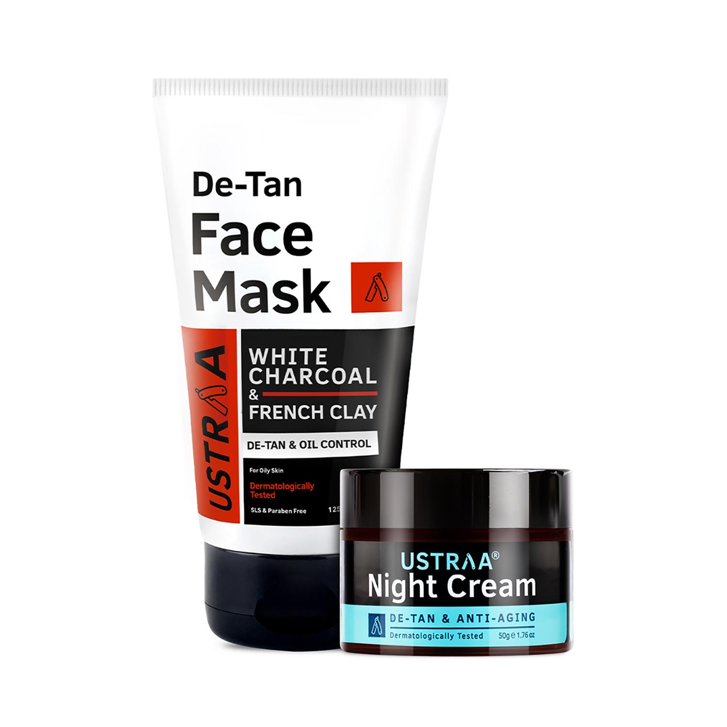 Ustraa | Ustraa Night Cream & De-tan Face Mask Oily Skin