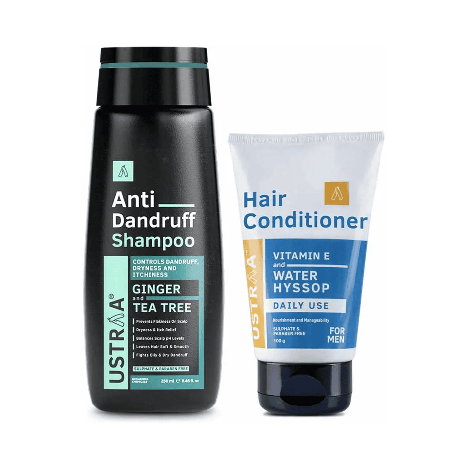 Ustraa Hair Conditioner Daily Use 100g & Anti Dandruff Shampoo 250ml - (2 Pcs)