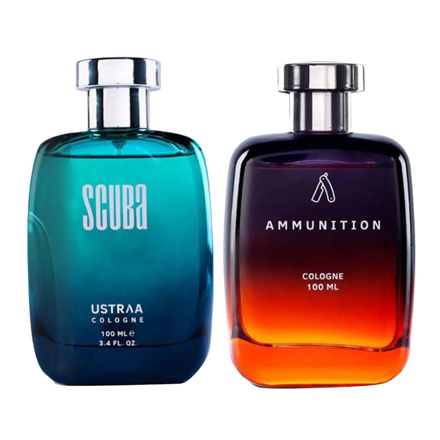 Ustraa | Ustraa Cologne For Men Ammunition (100 ml) & Cologne For Men Deep And Fresh Scuba (100 ml) Combo